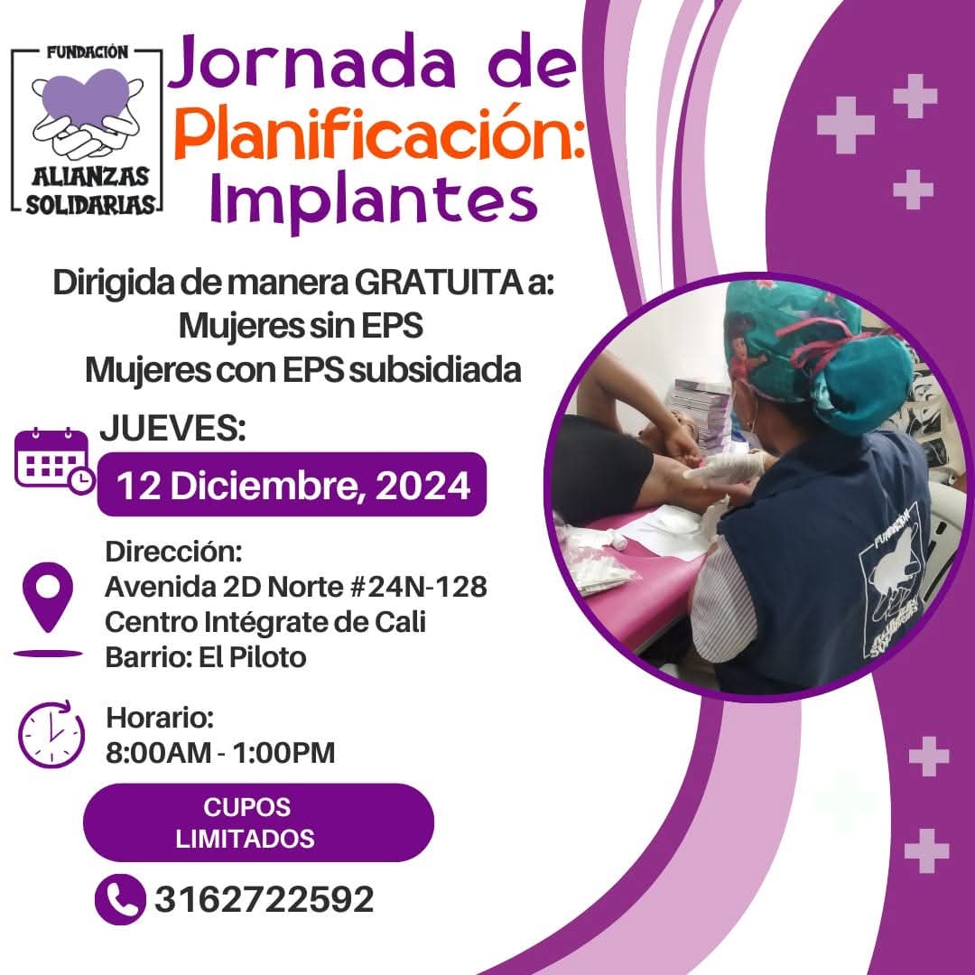 lisbeipc's tweet photo. Implantes para mujeres colombianas y migrantes sin EPS o con EPS subsidiada.

Centro intégrate Cali Avenida 2D Norte # 24N-128
Ubicación:  https://t.co/XzHzaBIDwQ
 
Servicios en jornada Extramural
para migrantes no regularizados o sin aseguramiento en salud https://t.co/2r2oCif5Tn