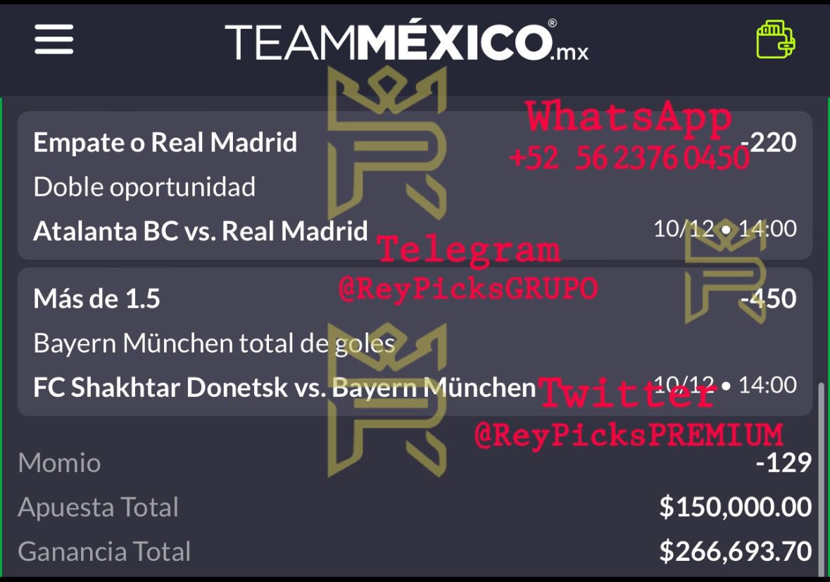 PickCristianRey's tweet photo. JUGADA $150K + PARLAY BOMBA PARA LA CHAMPIONS LEAGUE 🏆⚽️

Aquí tienen de regalo la mejor jugada para mañana de ILUMINATI PICKS 🧙‍♂️

Se las comparto de una vez para que todos la puedan colocar 💰✅✅✅ https://t.co/TupglSH9Ji