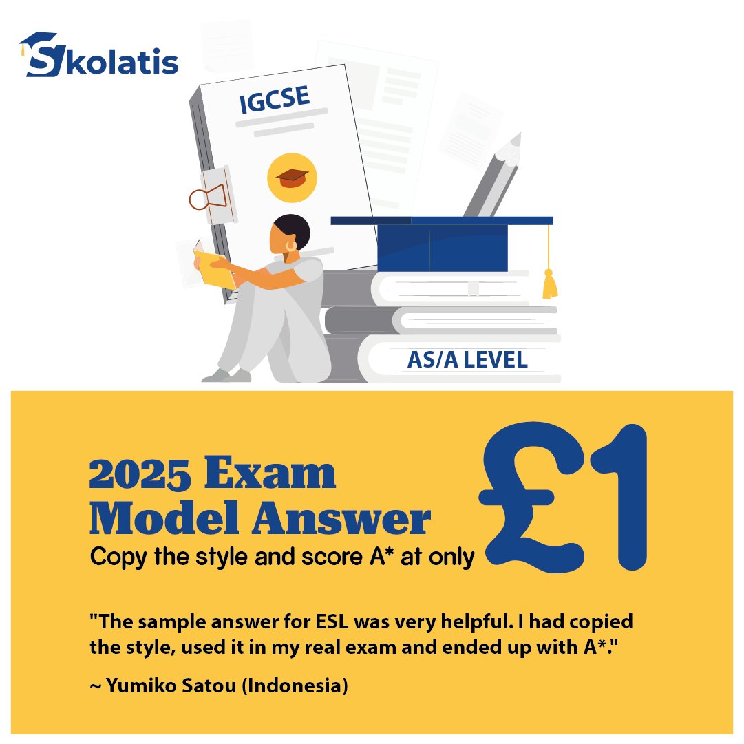 skolatisworld's tweet photo. ✨ Grab our world-renowned Exam Model Answers for just £1! ✨
Copy the style and score A*. 💯

Get yours now at https://t.co/OXREiaj0Oc

#igcse #olevel #aslevel #alevel #ial #edexcel #caie #exams #modelanswers #sale https://t.co/DodT9KXCJj