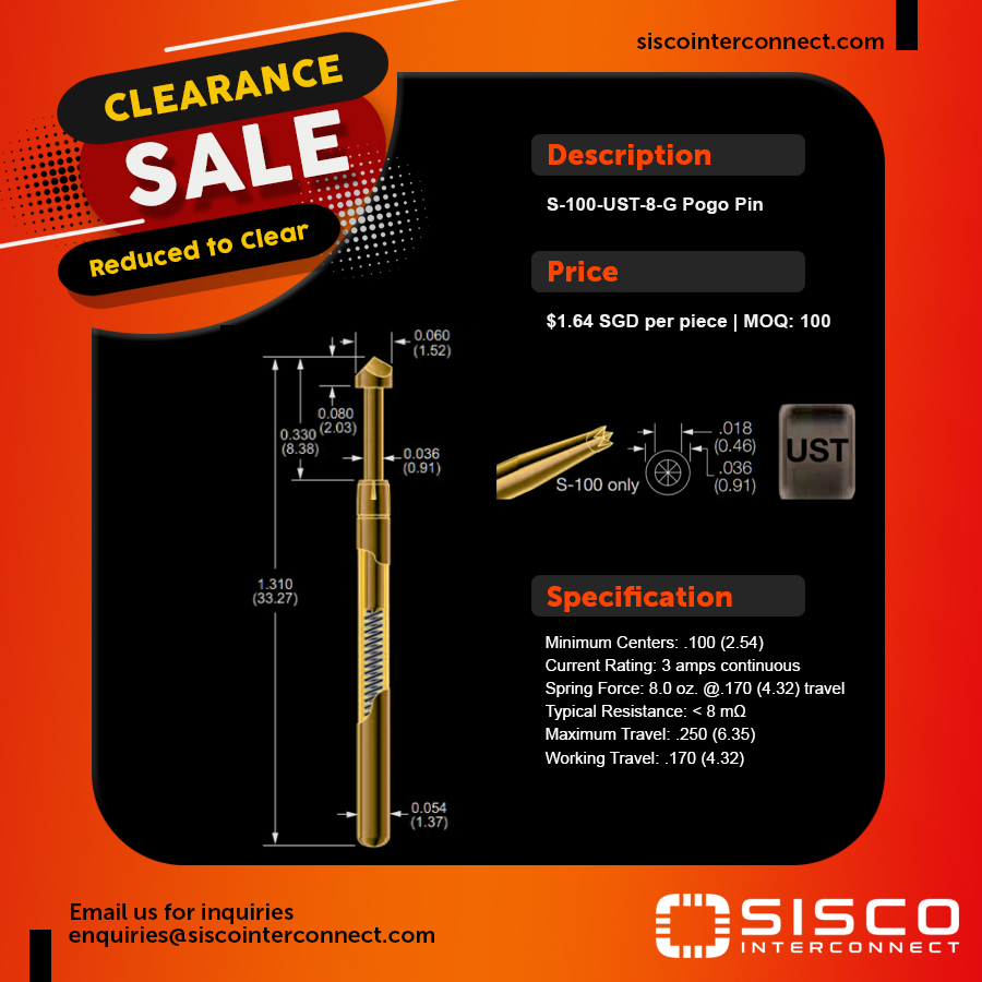 siscointercon's tweet photo. S-100 Pogo Pin Clearance Sale
Visit at https://t.co/2uSOngNXLo
Product Link: https://t.co/Jyun1GR5c3

Worldwide Shipping | Secure Online Transaction

#engineering  #electroniccomponents #semiconductor #components  #technology #probes #contactprobes #pogopin #whilestockslast https://t.co/gdPZ5GwHkw