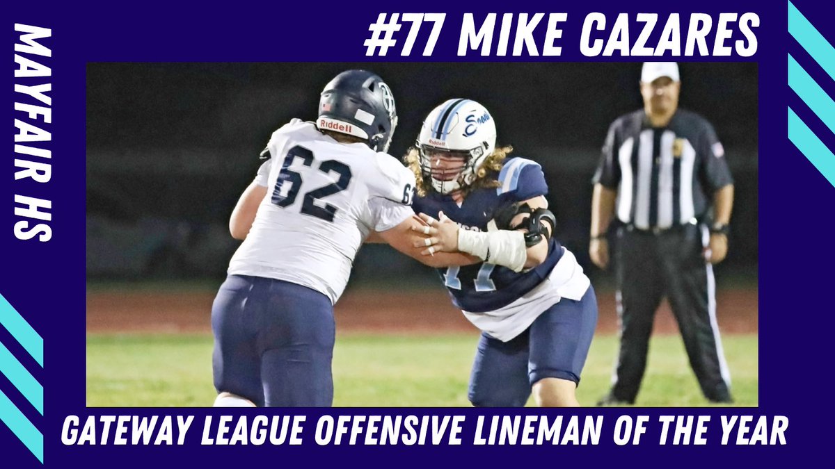 SoonsFootball's tweet photo. 2024 Gateway League Offensive Lineman of the Year. Mike Cazares. #UNCOMMON https://t.co/oQURi1mDf9