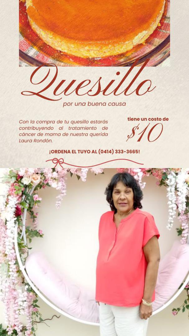 AlexaGomezDos's tweet photo. Buenas noches. La señora Laura Rondón es paciente oncológica, está en una ardua batalla y están haciendo unos deliciosos quesillos para la venta pro fondos para el tratamiento. Se encuentran en Caracas y son deliciosos ♥️ GRACIAS https://t.co/MBzvqO2byD