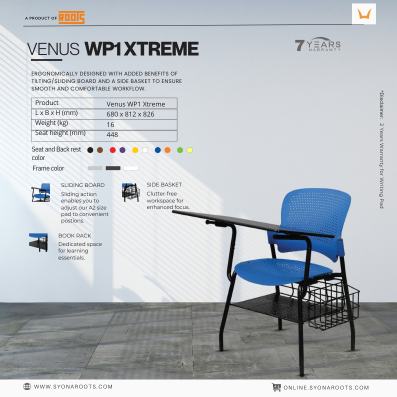 SyonaRoots's tweet photo. Our Writing Pad Chairs are available in vibrant colors to refresh your space. They are comfortable, stylish, and functional.
๐https://t.co/gFtWkZlHld
#Syona #RootsIndustries #Onlinesyona #writingpadChair #Studychair #MakeInIndia #Coimbatore https://t.co/RzwCfHftKv