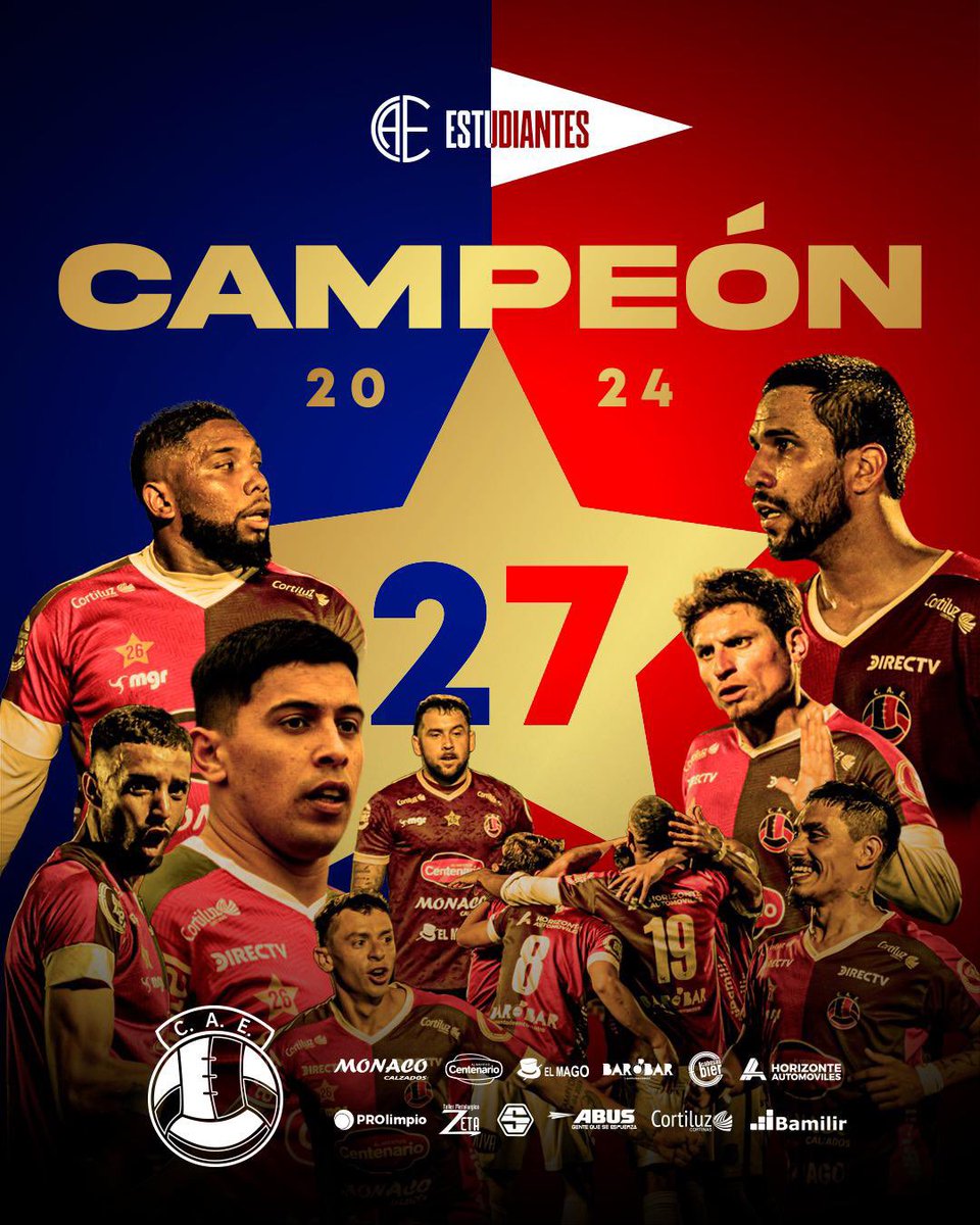 Estudiantes CAMPEÓN!!!. 27 títulos, 0 descensos. Parece mentira pero es HISTORIA.
INALCANZABLES 💙❤️.