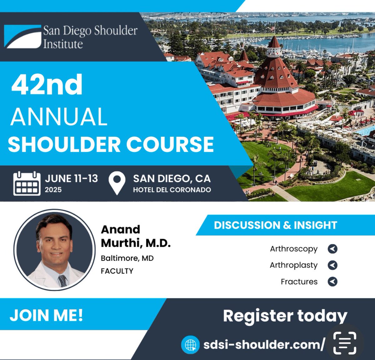 Join us at <a href="/SDSICourse/">SDShoulder Institute</a>