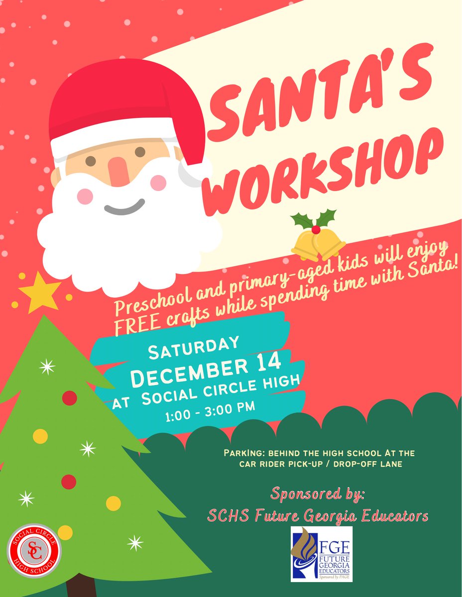 Santa’s coming to SCHS!

📅 Saturday, Dec 14
⏰ 1 - 3 PM

Join us for a jolly afternoon filled with holiday fun, crafts, and activities! Hosted by our amazing FGE students, this event is sure to bring smiles and holiday cheer. 🎄❄️

We can’t wait to see you there! ❤️
#SCCSallin