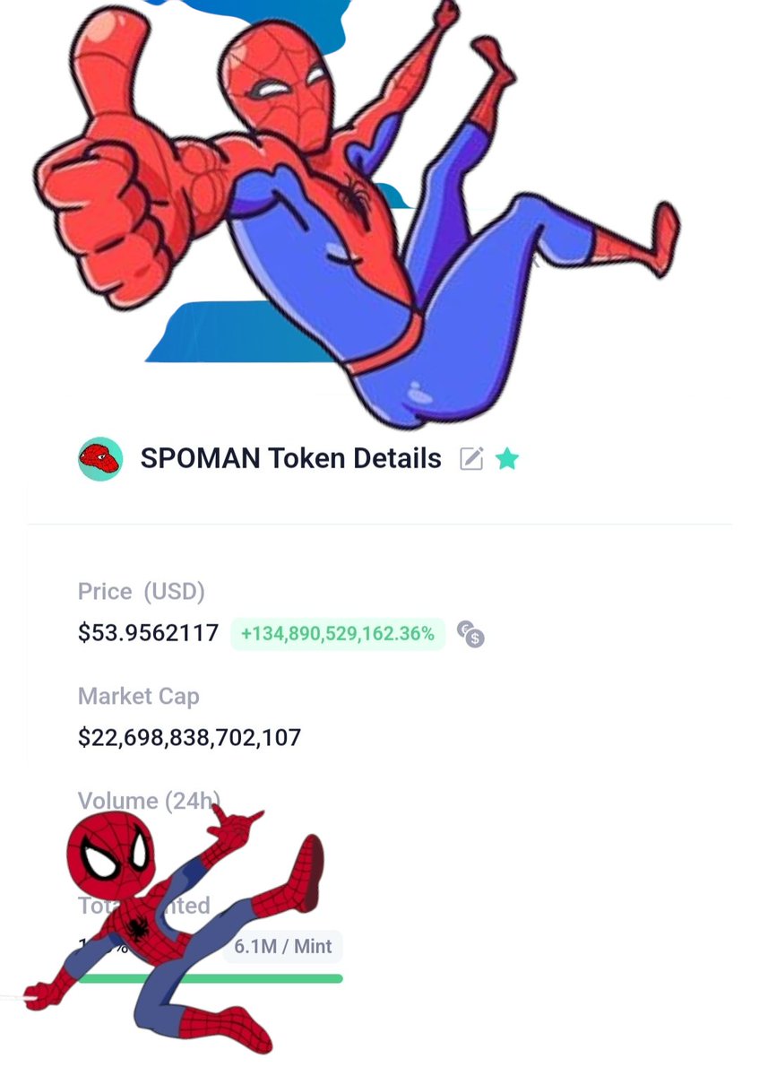 SPOMANonKAS's tweet photo. $SPOMAN is Tearing up the KRC-20 Charts !!! To Infinity and BEYOND!
Were on top of Burt's World! 🚀

#SPODERMAN #KRC20 #Kaspa #Kas #Bullrun #ToTheTop https://t.co/rkdELRMewU