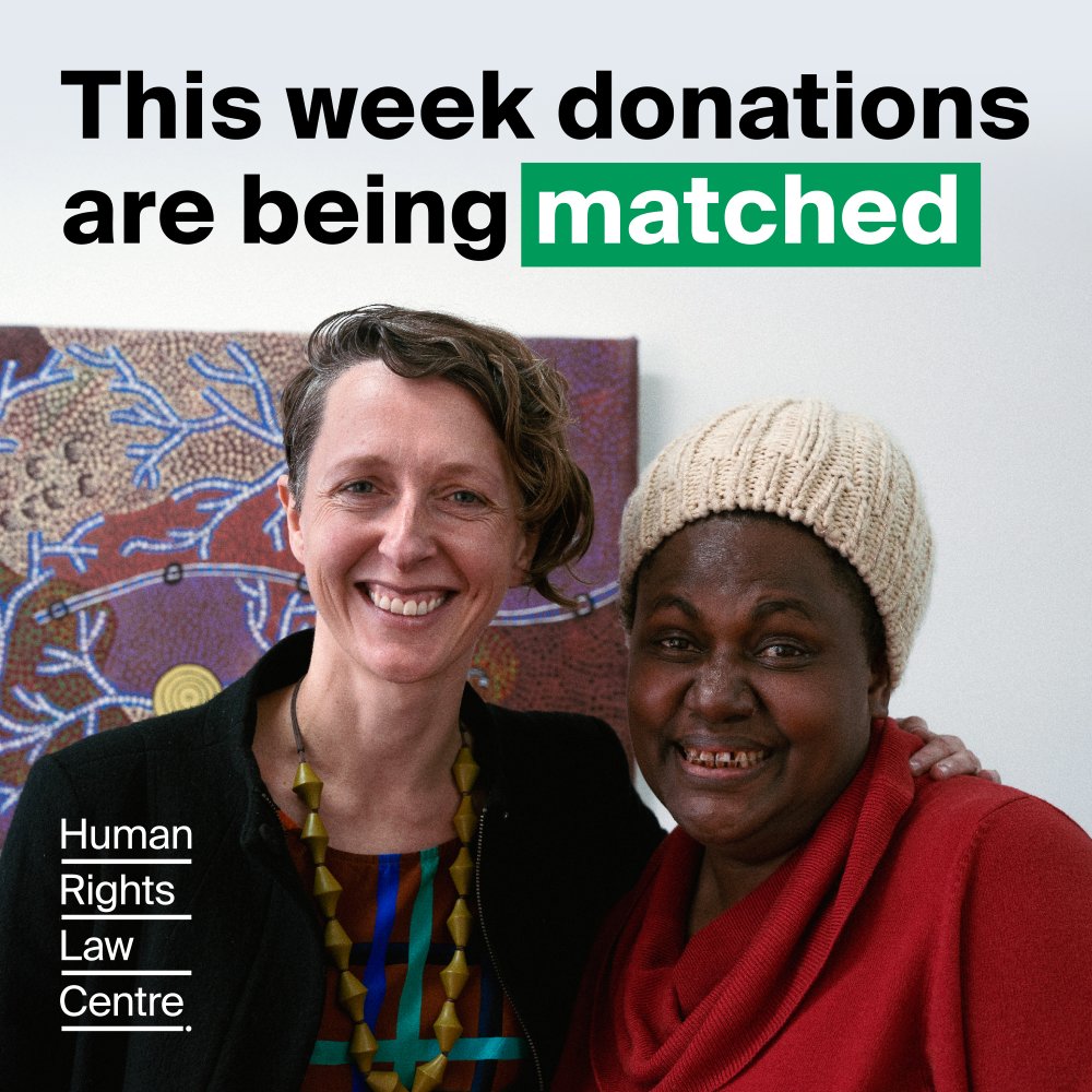 Help us raise $150,000 for human rights progress for #HumanRightsDay. All donations will be matched this week! Donate now to double your impact.
support.hrlc.org.au/HRW_donation24