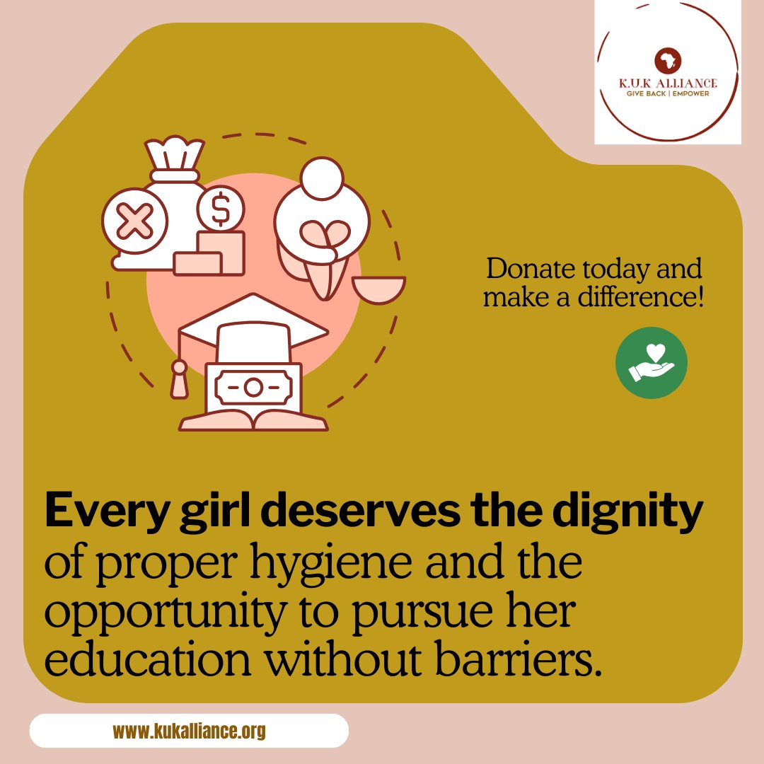 kuk_alliance's tweet photo. At #KUKAlliance, we're breaking barriers for girls by ensuring access to sanitary towels.
Your support has empowered countless girls to stay in school, build confidence, and chase their dreams. 
Join us in ending period poverty! 
#EducationForAll  #EndPeriodPoverty https://t.co/5kT5ZBJZua