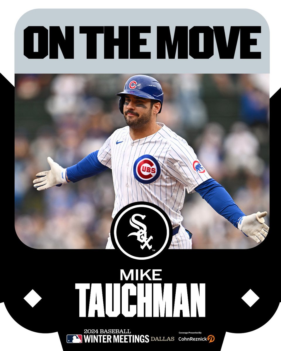 MLB's tweet image. White Sox, OF Mike Tauchman agree to deal, per MLB.com's @ScottMerkin.