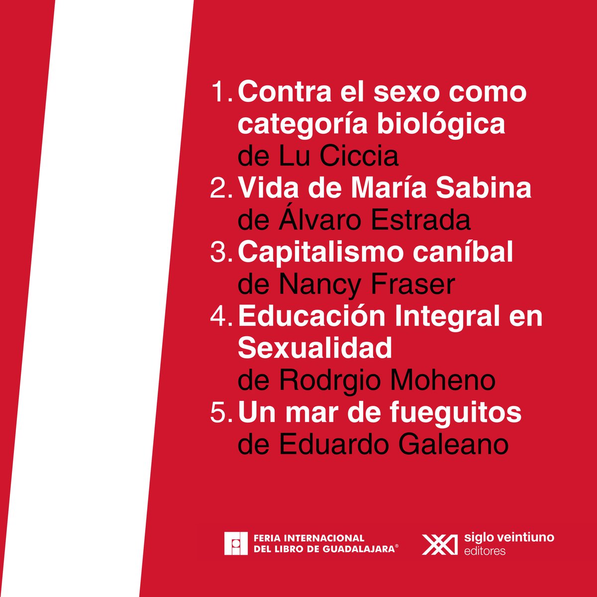 sigloxximex's tweet image. Les compartimos nuestros 10 títulos más vendidos en la @FILGuadalajara 

Si aún no los tienes, anótalos en tu lista de lecturas pendientes.