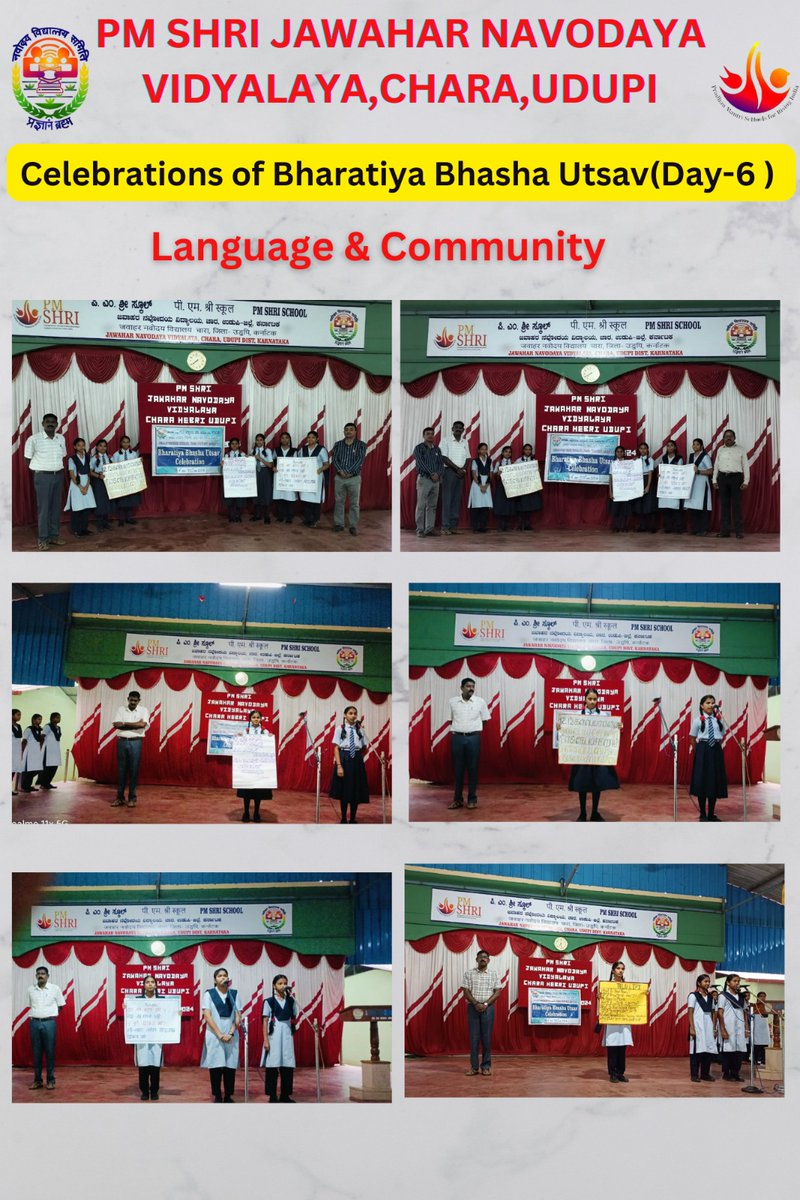jnv_udupi's tweet photo. Bharatiya Bhasha Utsav(Day 6) celebrations at PM SHRI JNV UDUPI, Karnataka.
#BharatiyaBhashaUtsav #NEP2020 #LanguageFair
@narendramodi
@PMOIndia
@EduMinOfIndia
@NVS_HQ
@NvsHyd https://t.co/OX4wPcWvJf
