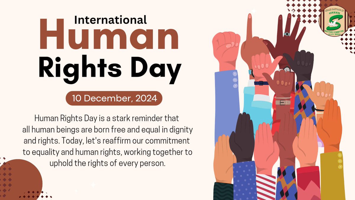 GreenSwelfares's tweet photo. To accomplish every goal, achieve every dream, there's a single most important component - ensuring human rights.
When the shackles of oppression breaks, individuals and communities flourish, and the world becomes a better place. 
Today, let's pledge to protect our and others' rights and foster a happy future.
#HumanRightsDay