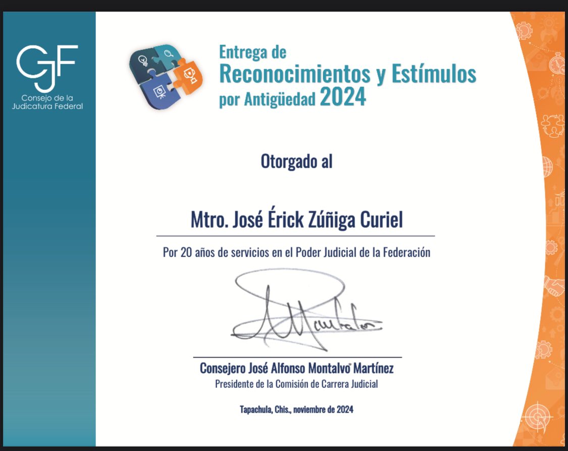 Erickzc82's tweet photo. Me llegó este reconocimiento por 20 años de servicio en el #PJF hoy más que nunca orgulloso de servir y contribuir un poco en la impartición de justicia en el país. https://t.co/AtpH39jdYP