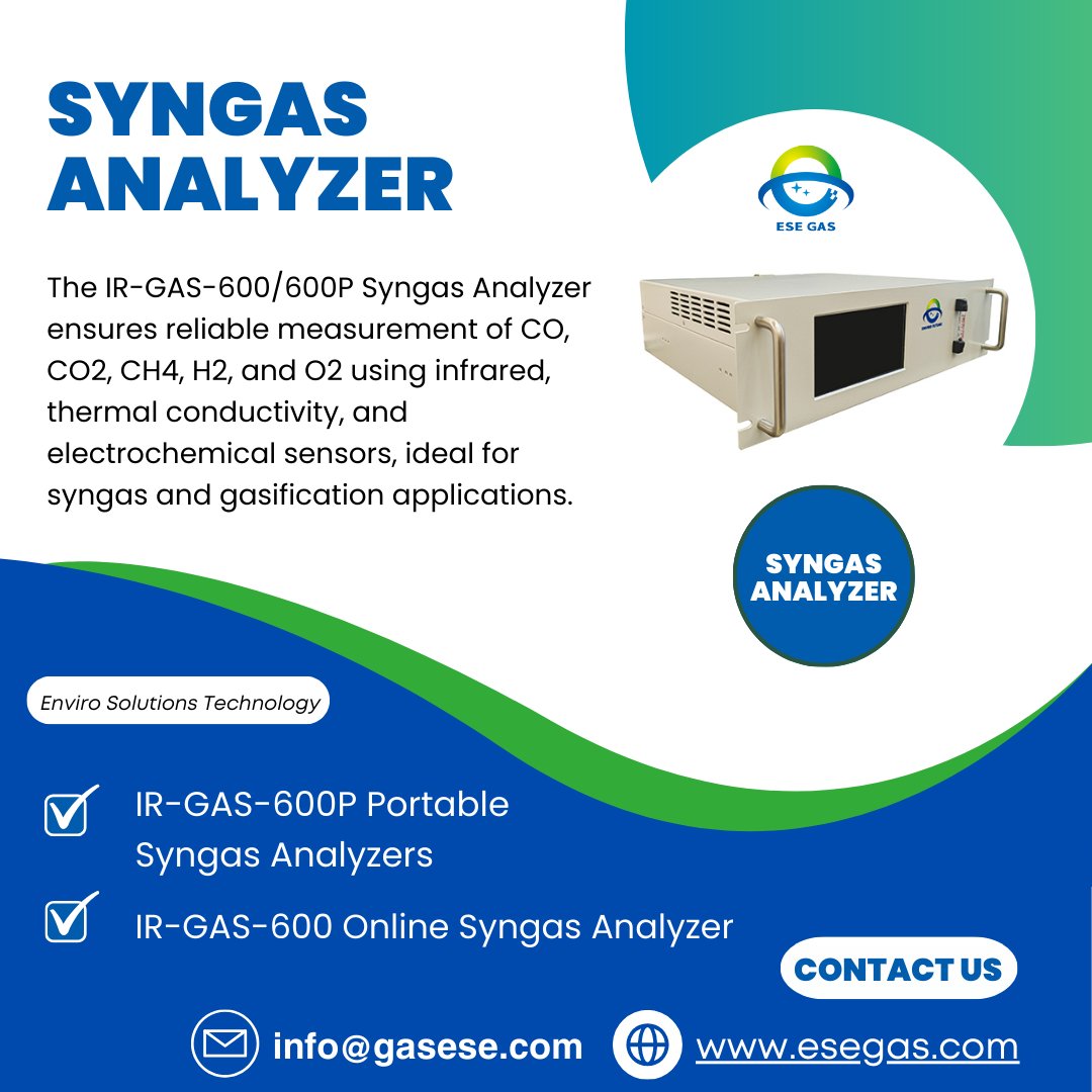 EnviroLimited's tweet photo. Syngas Analyzer by Enviro Solutions Technology!!
Learn more: https://t.co/V0JMXt8Dcr
#BiomassGasification #SyngasAnalyzer #GasMeasurement #CO2Detection #COAnalysis #CH4Monitoring #H2Measurement #GasificationAnalysis #IndustrialGasAnalyzer #EmissionMonitoring #EnergySolutions https://t.co/4z2gkxdTuP