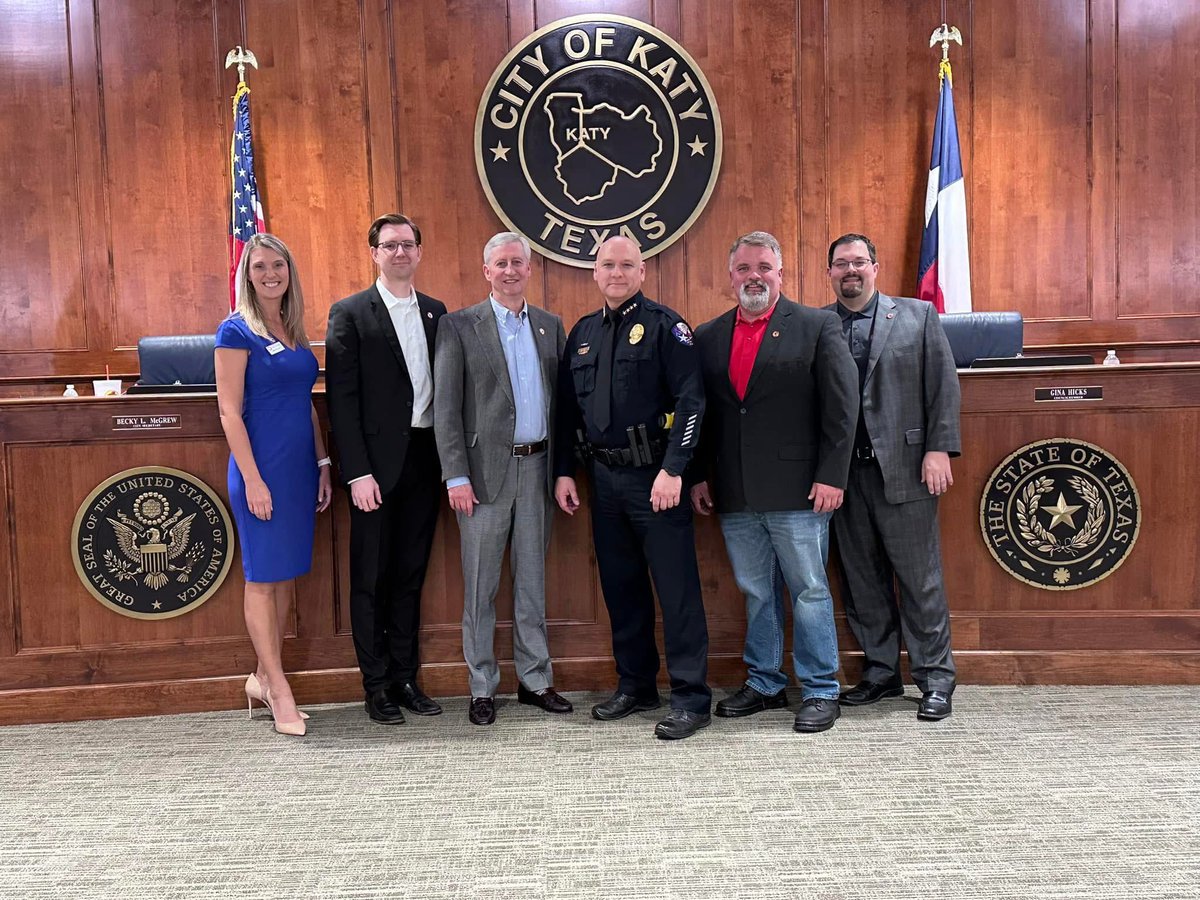 Tonight we fulfilled one of the great responsibilities of a Councilmember and that is approving our newest Chief of Police.  What an honor to be a part in this history.  Only the 5th Chief in the <a href="/cityofkaty/">City of Katy</a>’s history.