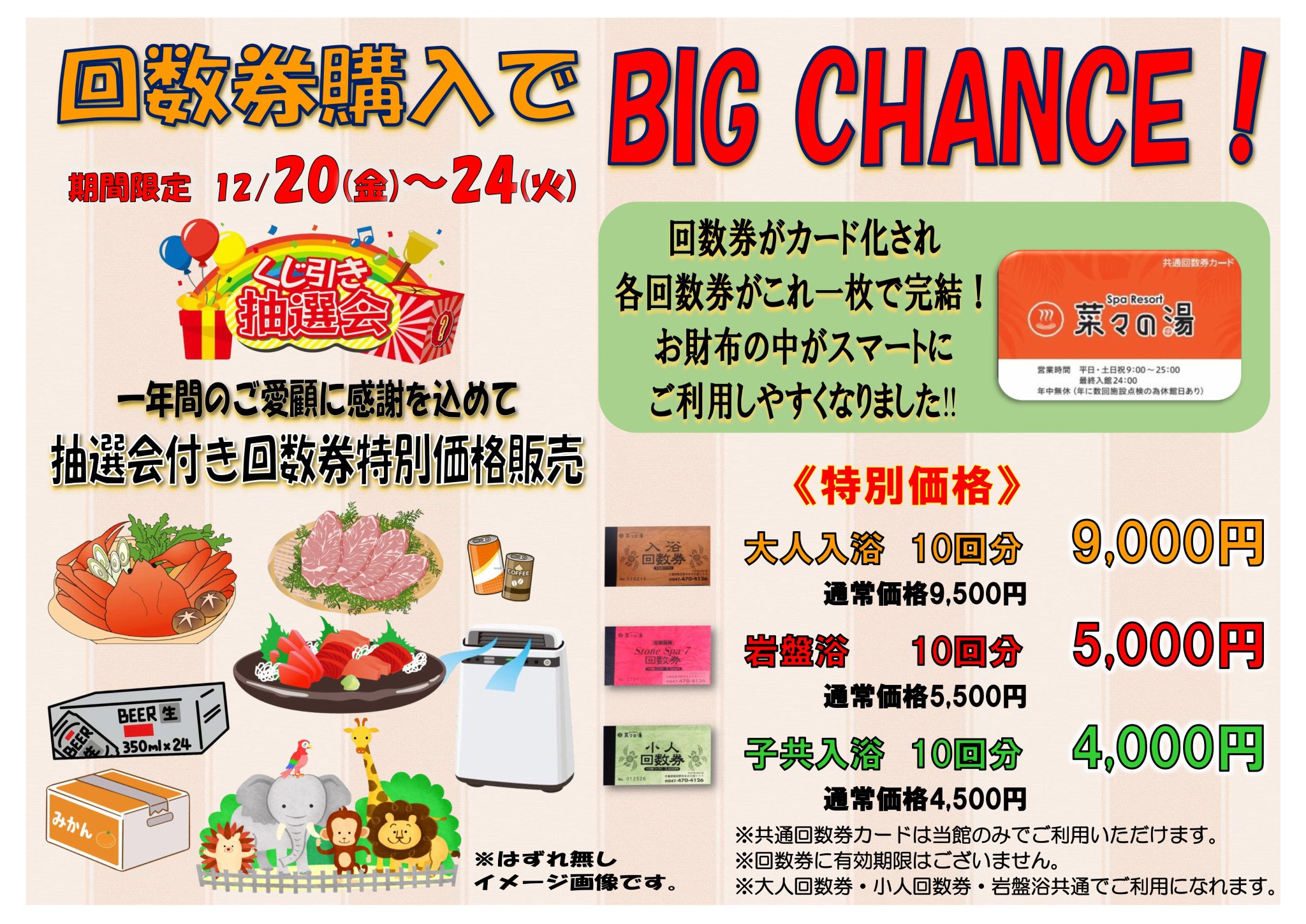 菜々の湯 入浴回数券 10枚セットプラス3枚 【公式通販】