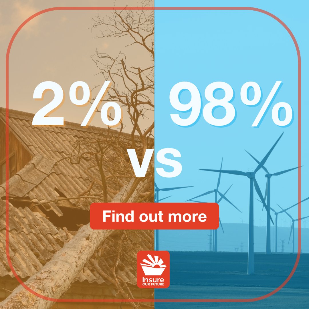 questforgdf's tweet photo. Over a 1/3 of weather-related insured losses are climate attributable, totalling approx. $600bn over the last 20 years. For 15 major insurers, losses exceed earnings from fossil fuel underwriting.
🔗Read #InsureOurFuture’s 2024 Scorecard:
https://t.co/HWRgRlCYck
#WithinOurPower https://t.co/z8cV1YtUMO