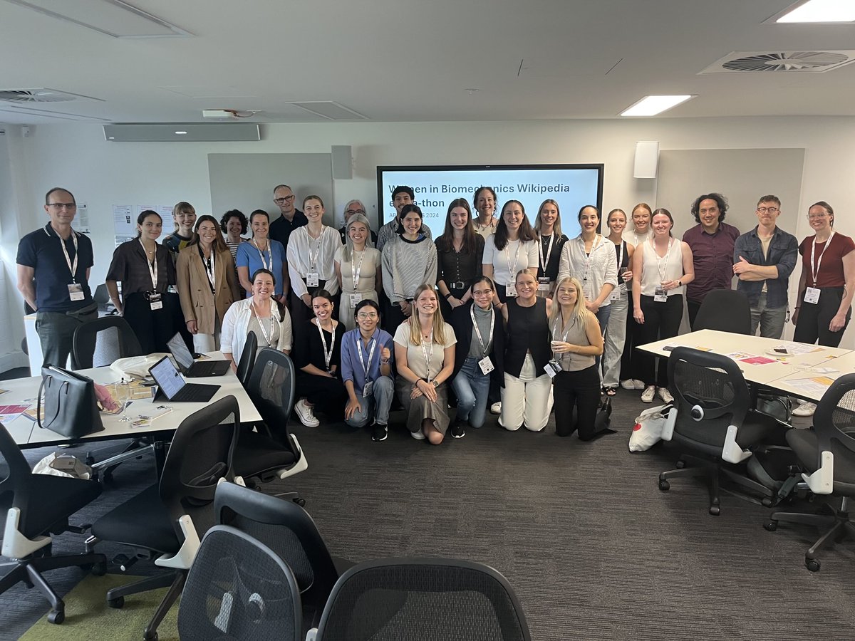 Celeste Coltman (@celestecoltman) on Twitter photo We held a Women in Biomechanics edit-a-thon in conjunction with a <a href="/BRInCprogram/">BRInC program</a> x <a href="/IntWomenBiomech/">International Women in Biomechanics</a> meet up at ABC-ANZORS 2024 <a href="/ANZSB/">ANZSB</a> 6 new pages are published (more to come). Thanks to the stars who attended and <a href="/WikimediaAU/">Wikimedia Australia</a> for their support! We held a Women in Biomechanics edit-a-thon in conjunction with a <a href="/BRInCprogram/">BRInC program</a> x <a href="/IntWomenBiomech/">International Women in Biomechanics</a> meet up at ABC-ANZORS 2024 <a href="/ANZSB/">ANZSB</a> 6 new pages are published (more to come). Thanks to the stars who attended and <a href="/WikimediaAU/">Wikimedia Australia</a> for their support!