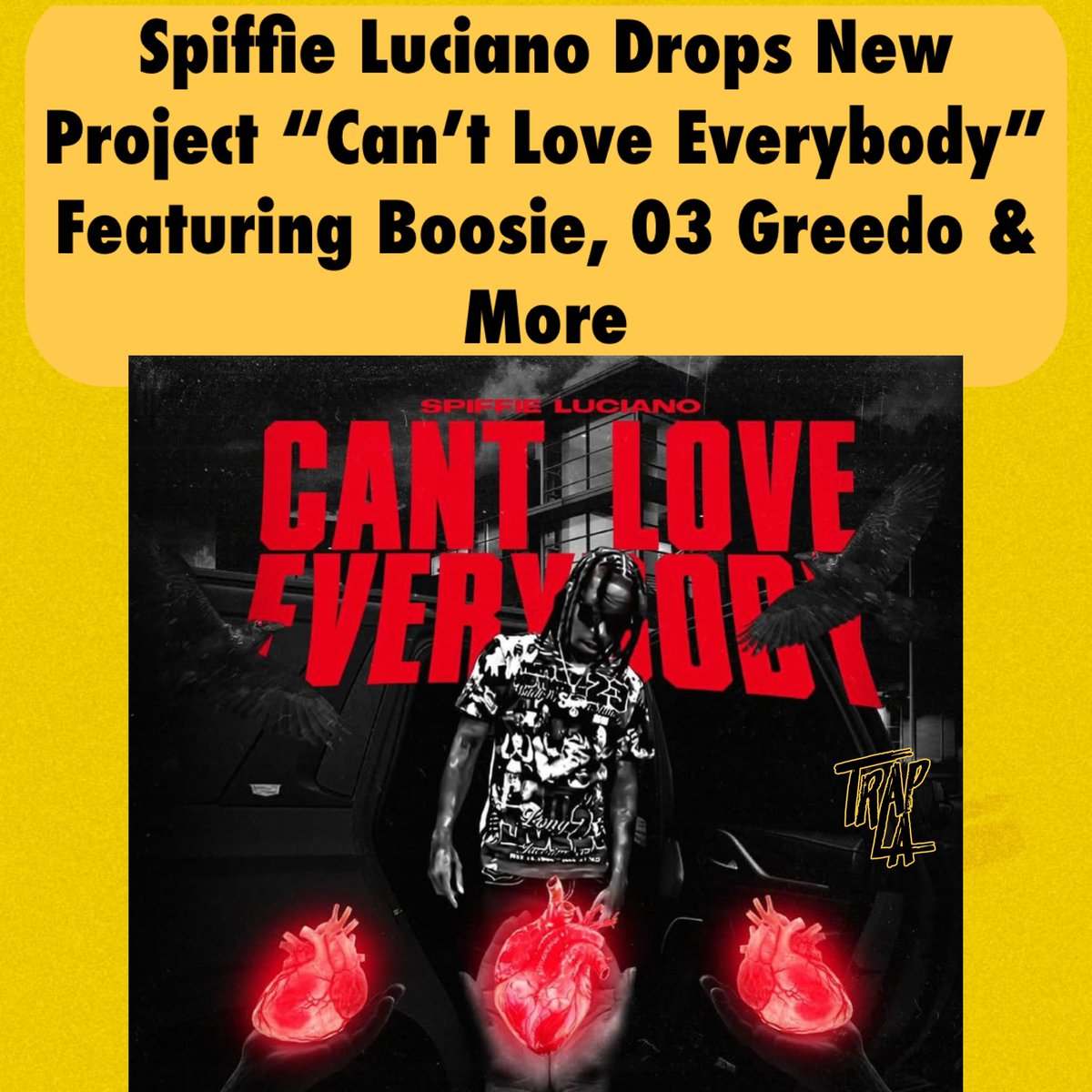 trapxLA's tweet photo. #SpiffieLuciano just released his project, Can’t Love Everybody, featuring artists like #03greedo, and #Boosie. The album is packed with hard-hitting tracks! Don’t miss out—it’s streaming everywhere now!
(📸/🎥: @spiffieluciano ) ✍🏽: #TLAStaffPB https://t.co/4DeRqZGO7j