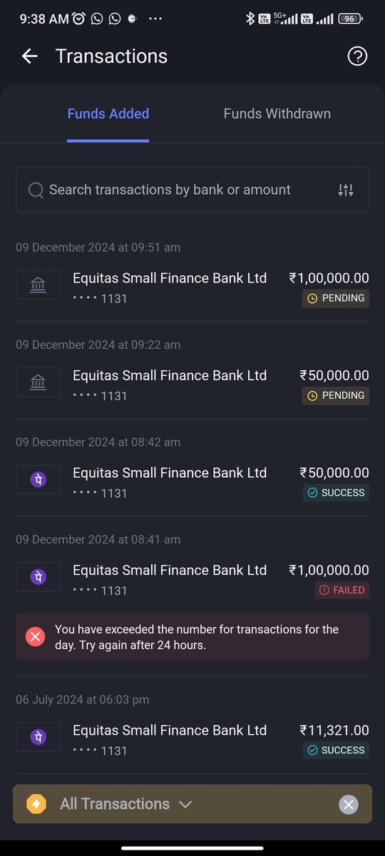 yogesh_798's tweet photo. I made a ₹1,00,000 transaction on 09Dec, which was successfully debited from my account but hasn’t been credited to my Angel One account. Customer support says they can’t locate the transaction and need 24 hours to resolve it. This delay is unacceptable. #AngelOne #NSE
#BSE https://t.co/CDqi0gbal8