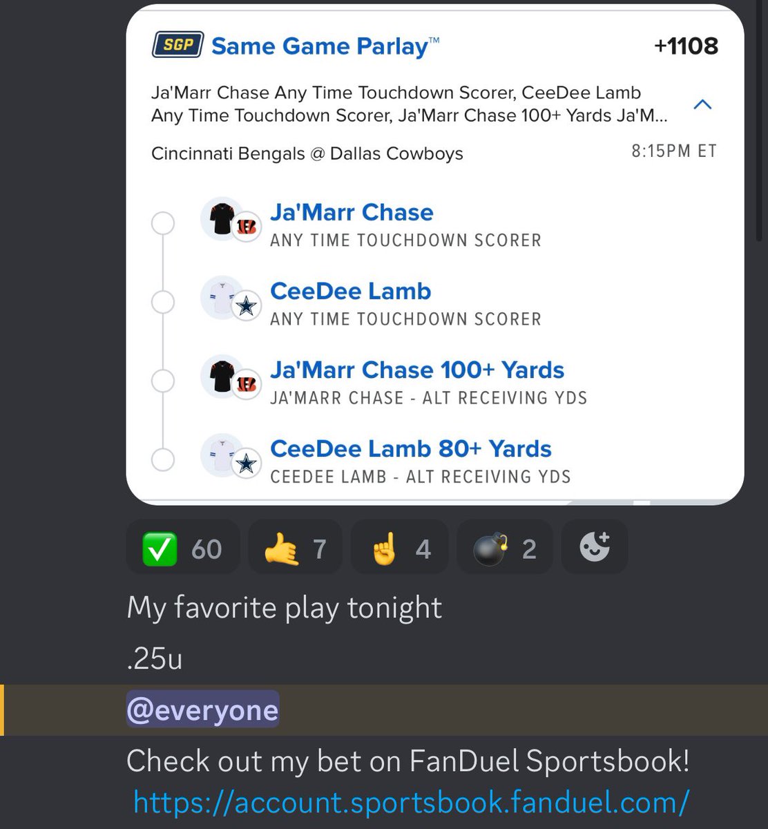 RioStaysTrue's tweet photo. You thought I’d take a night off?? Never. 

Play of the day posted in discord cashes YET AGAIN. 

Drop those green slips✅

Join the fastest growing discord on earth for just ONE DOLLAR👇🏼

https://t.co/6pGukxvBuh https://t.co/uDXhR9rqE0