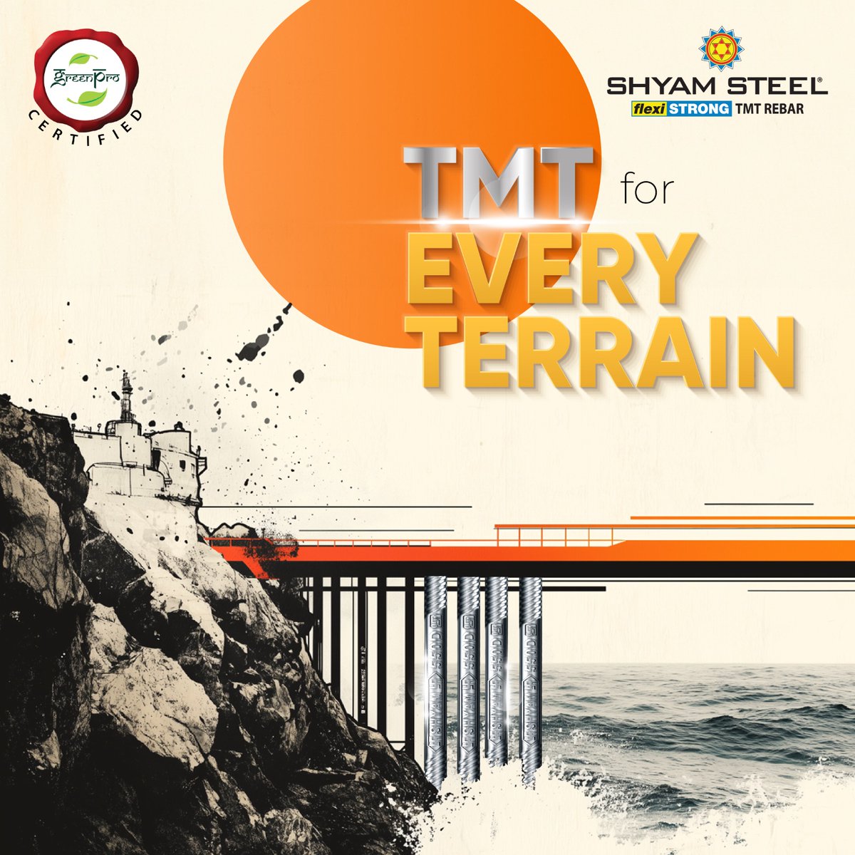 ShyamSteelIndia's tweet photo. Shyam Steel 550D TMT Bars offer unparalleled strength, flexibility, and corrosion resistance, making them the trusted foundation for all construction needs.
#ShyamSteelIndia #TMTBars #Rebars #Strength #Flexibility #Foundation #Flexistrong #HameshaKeLiyeStrong https://t.co/lFMy70qxxT
