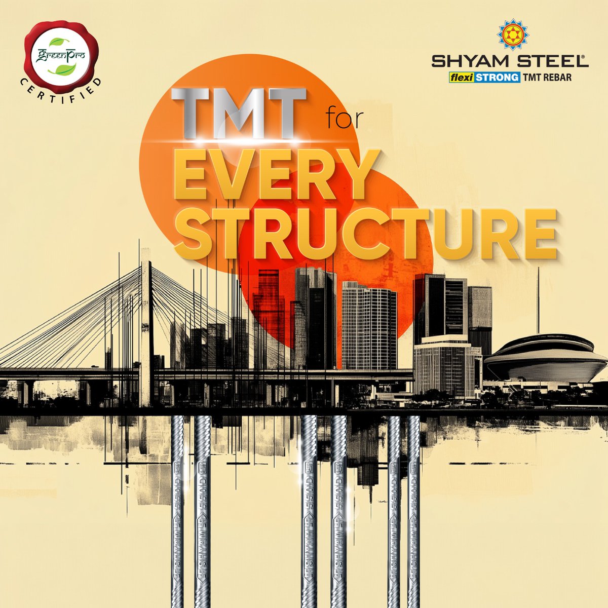 ShyamSteelIndia's tweet photo. Shyam Steel 550D TMT Bars offer unparalleled strength, flexibility, and corrosion resistance, making them the trusted foundation for all construction needs.
#ShyamSteelIndia #TMTBars #Rebars #Strength #Flexibility #Foundation #Flexistrong #HameshaKeLiyeStrong https://t.co/lFMy70qxxT