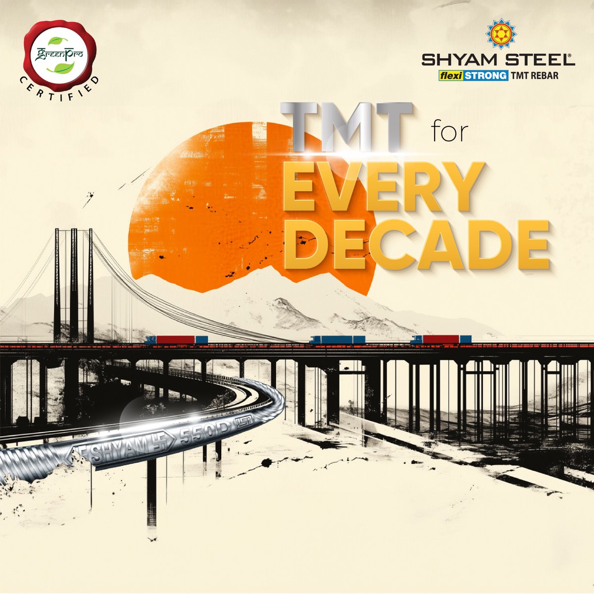 ShyamSteelIndia's tweet photo. Shyam Steel 550D TMT Bars offer unparalleled strength, flexibility, and corrosion resistance, making them the trusted foundation for all construction needs.
#ShyamSteelIndia #TMTBars #Rebars #Strength #Flexibility #Foundation #Flexistrong #HameshaKeLiyeStrong https://t.co/lFMy70qxxT
