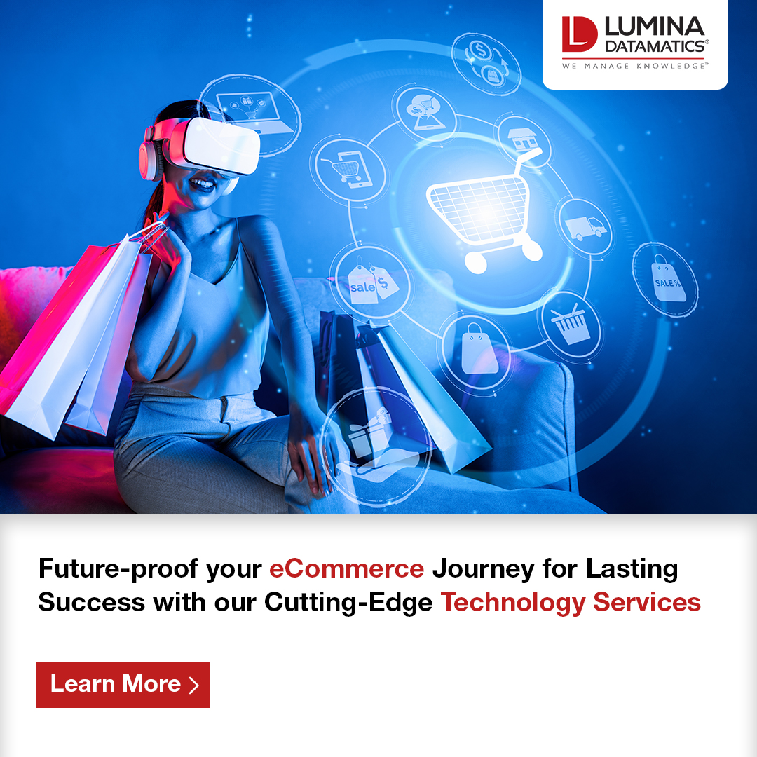 LDatamatics's tweet photo. Future-proof your Technology Landscape and stay ahead in the #eCommerce business. Discover how #LuminaDatamatics' Tailored #TechnologyServices help you focus on what truly matters.
Visit our Technology Services page to learn more!
https://t.co/72R3esdYos
#DataDrivenDecisions https://t.co/baOPC7dZUQ
