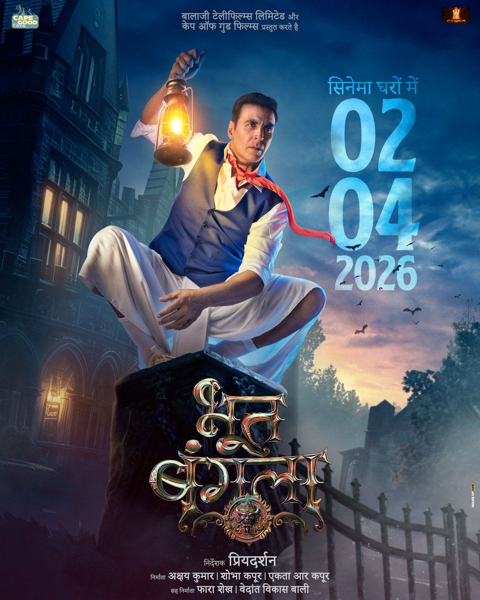 Akshay Kumar (@akshaykumar) on Twitter photo Beyond excited to be on set with my favourite <a href="/priyadarshandir/">priyadarshan</a> as we begin the shoot of our horror comedy #BhoothBangla today. Yeh darr aur hasi ka double dose aapke liye ready hoga 2nd April, 2026 ko! Tab tak ke liye aapke best wishes chahiye 🙏 Beyond excited to be on set with my favourite <a href="/priyadarshandir/">priyadarshan</a> as we begin the shoot of our horror comedy #BhoothBangla today. Yeh darr aur hasi ka double dose aapke liye ready hoga 2nd April, 2026 ko! Tab tak ke liye aapke best wishes chahiye 🙏