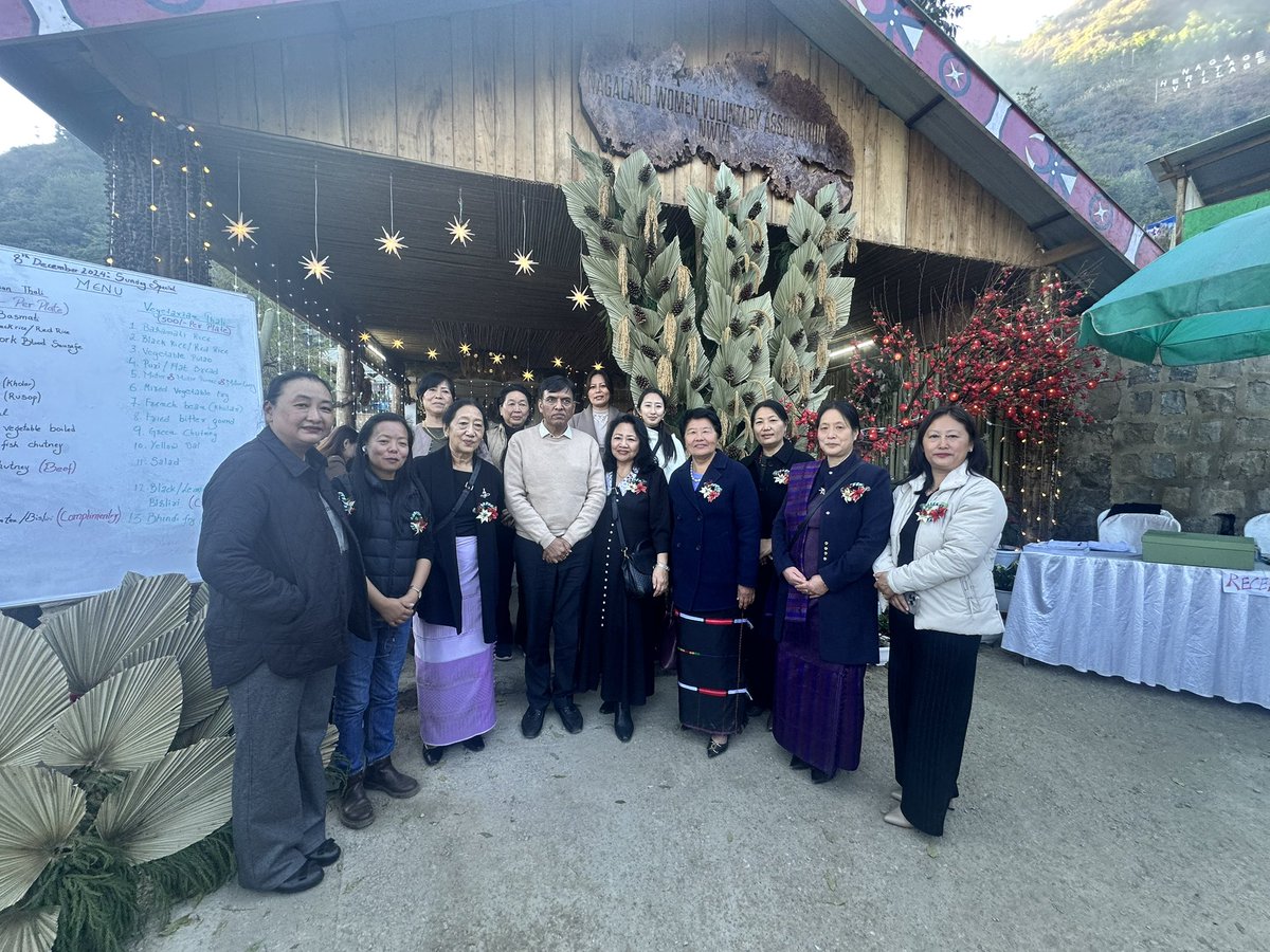 These are the members of the Nagaland Women Voluntary Association at their restaurant with Union Minister for Youth Affairs &amp; Sports Minister.

The association is led by the Wife of Honble CM and consists of all the spouses of the MLAs and senior officers. They run this