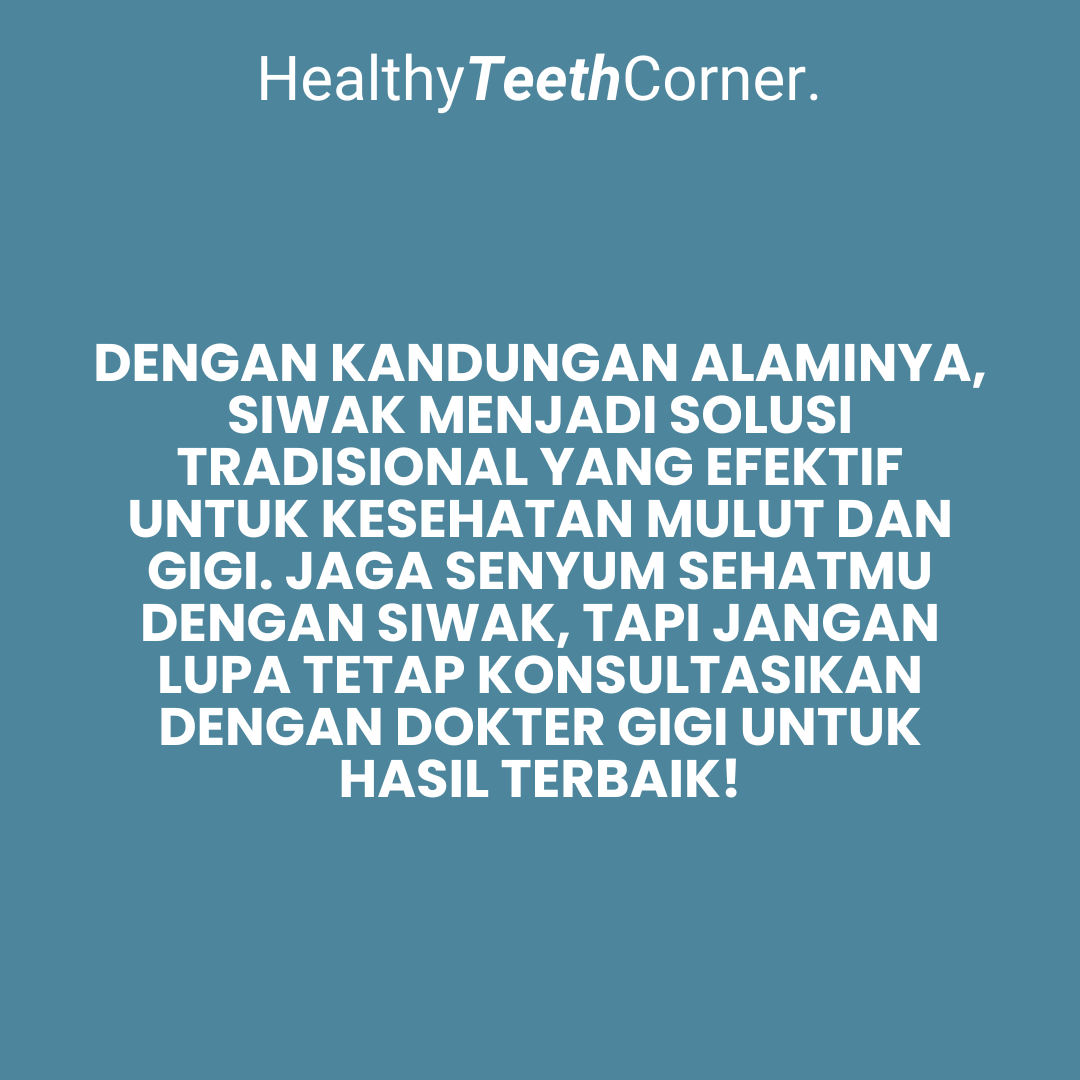 Teeth_Corner's tweet photo. Siwak, rahasia alami untuk senyum sehat! Dengan kandungan vitamin C, kalsium, dan enzim antioksidan, siwak membantu menjaga kebersihan gigi, mencegah plak, hingga memperkuat gusi. 

#healthyteethcorner #Hodcaa #DentalClinic #DentalClinicBSD #HodcaaBSD #PemiumDentalClinic #struick https://t.co/ZFXRKhAbsJ