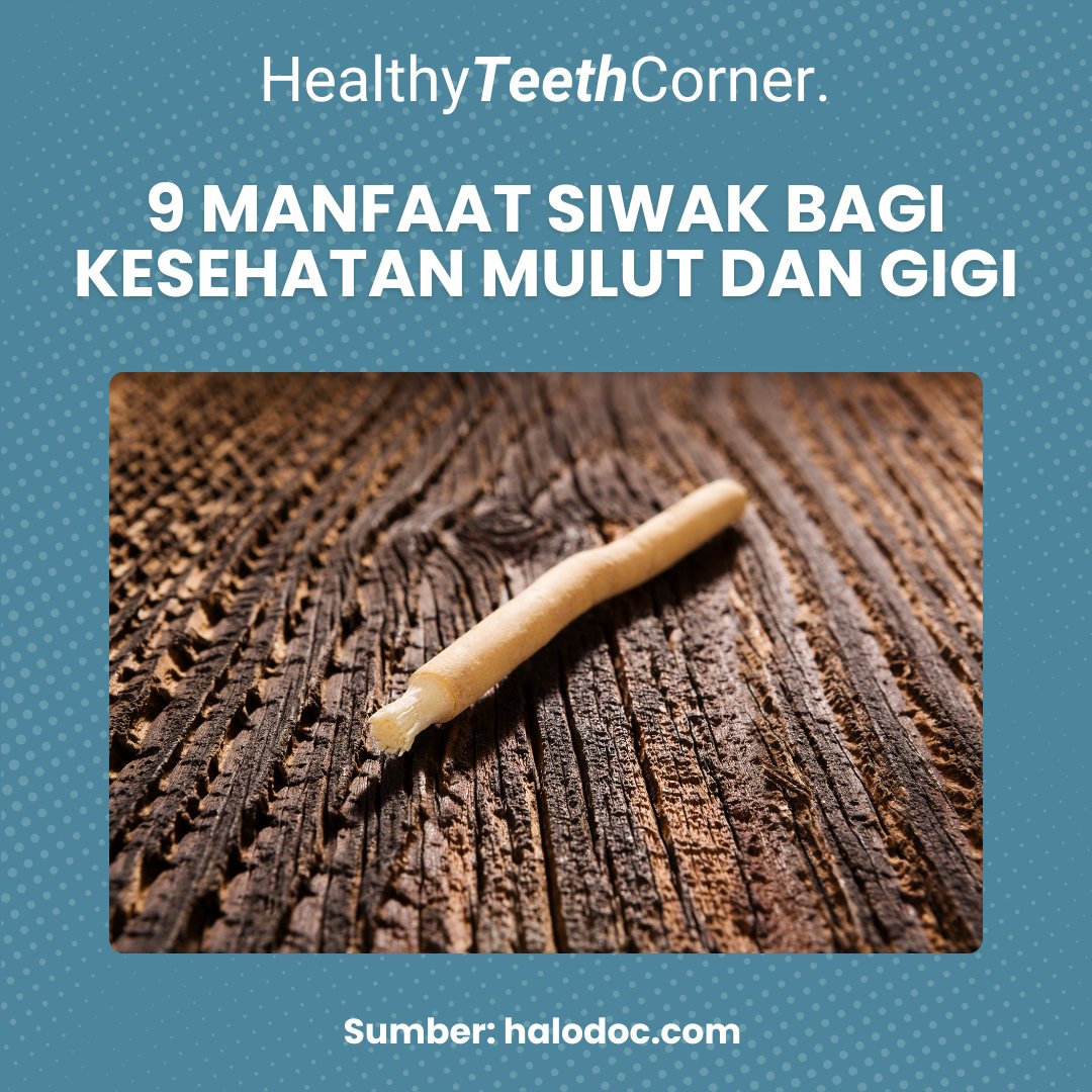 Teeth_Corner's tweet photo. Siwak, rahasia alami untuk senyum sehat! Dengan kandungan vitamin C, kalsium, dan enzim antioksidan, siwak membantu menjaga kebersihan gigi, mencegah plak, hingga memperkuat gusi. 

#healthyteethcorner #Hodcaa #DentalClinic #DentalClinicBSD #HodcaaBSD #PemiumDentalClinic #struick https://t.co/ZFXRKhAbsJ