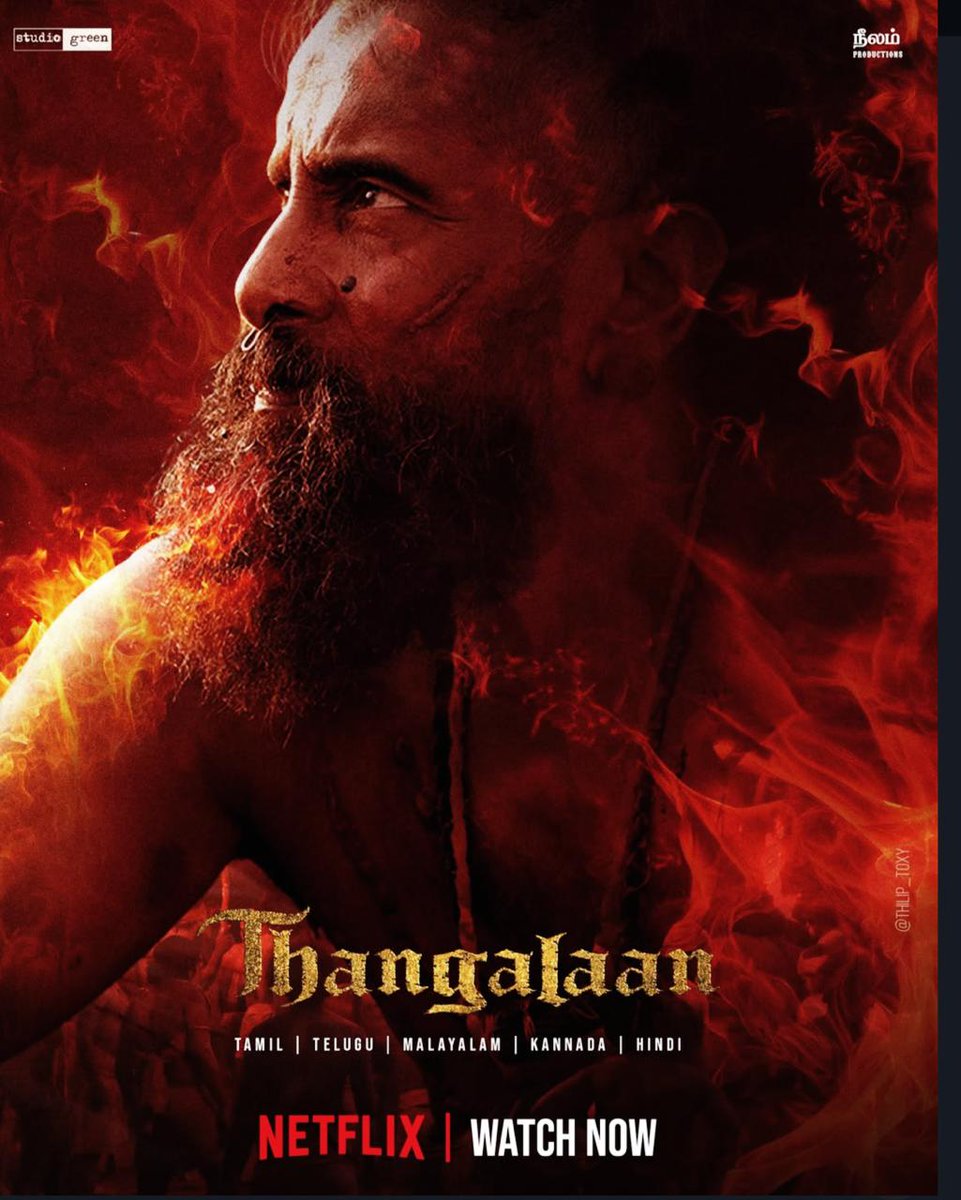 Gundala_Bala's tweet photo. Surprise to all, our Thangalaan is streaming on Netflix now!!😍😍😍
@beemji 's magical world #Thangalaan 🔥 @chiyaa @MalavikaM_ @parvatweet @thehari___ #pasupathy #Daniel @kishorkumardop @EditorSelva @gvprakash #stunnersam #MoorthySS @StudioGreen2 🔥❤️ https://t.co/8wQ3qNkKIo