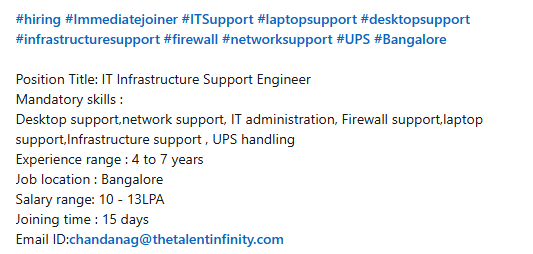 TalentInfinity2's tweet image. #jobs   #wearehiring #TalentInfinity #hiringtalent #hiringteam #recuitment   #recuitmentalert #openings #jobopportunities #jobopenings #jobsalert   #Talentacquisition #hiring #jobsearch #careeropportunities #jobvacancy   #careeradvice #employment #jobhunt