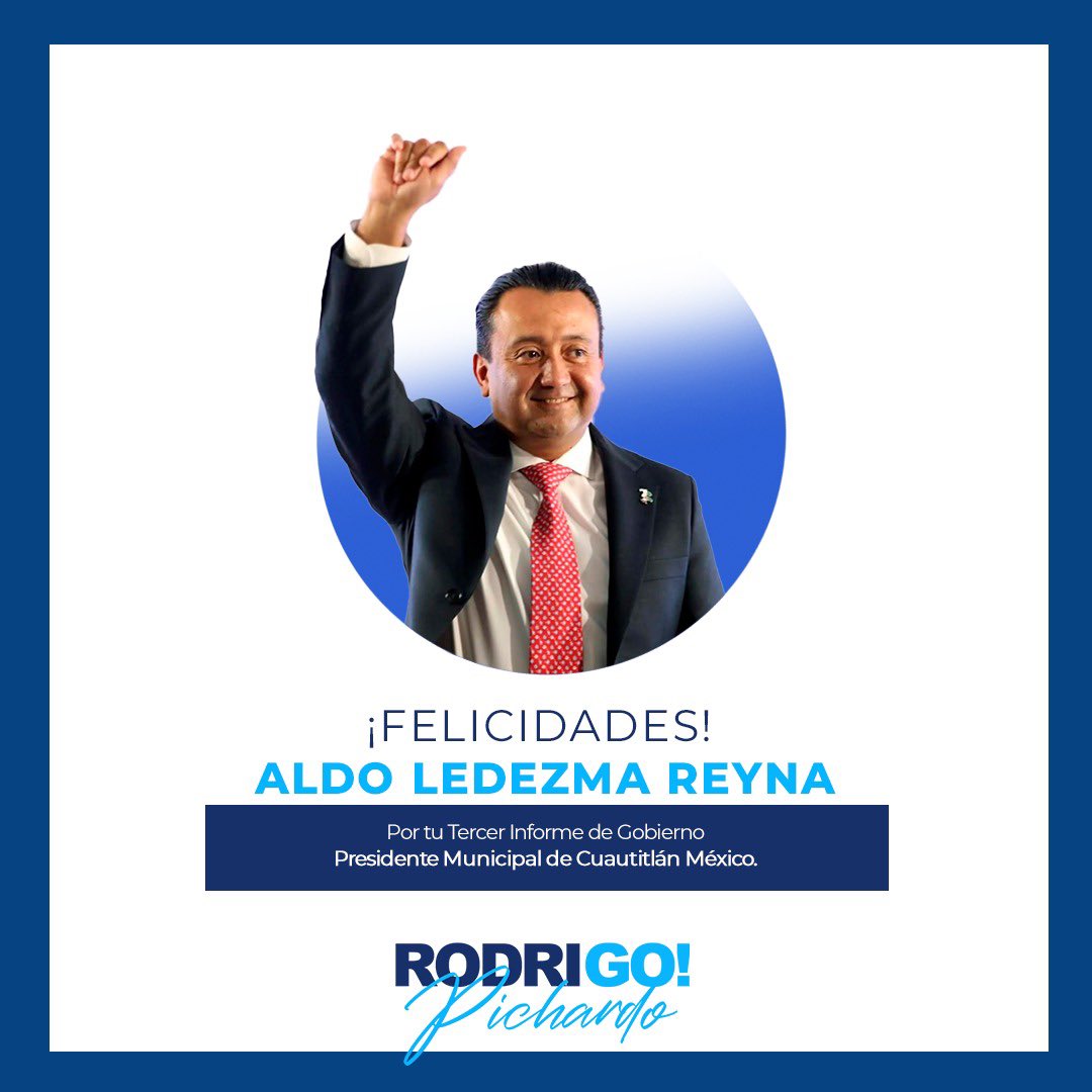 Muchas felicidades, Presidente Municipal de Cuautitlán Mexico, <a href="/AldoLedezma_R/">Aldo Ledezma Reyna</a>, por tu tercer informe de gobierno.

Todo tu trabajo se ve reflejado en el municipio que representas.
