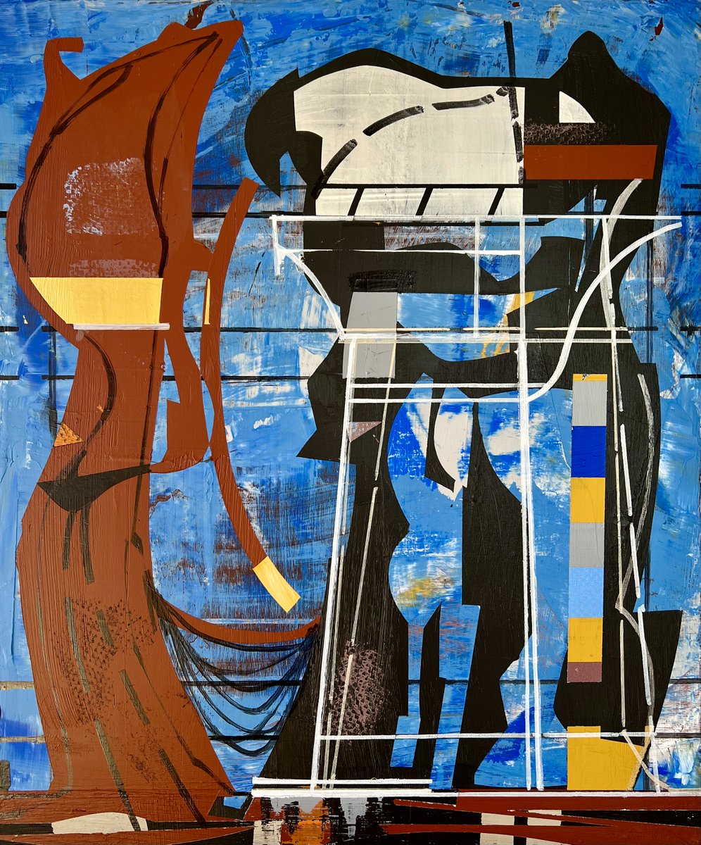 James Wallace Harris: Launch Facility at Johanngeorgenstadt. Acrylic on wood panel 18" x 15" 12.10.2024. saatchiart.com/en-jp/art/Pain… #art #spazio #kunst #artist #kunstwerk #painting #aerospace #peinture #maalaus  #architecture #futurismo #futurism #schilderij #arte #絵画 #pittura