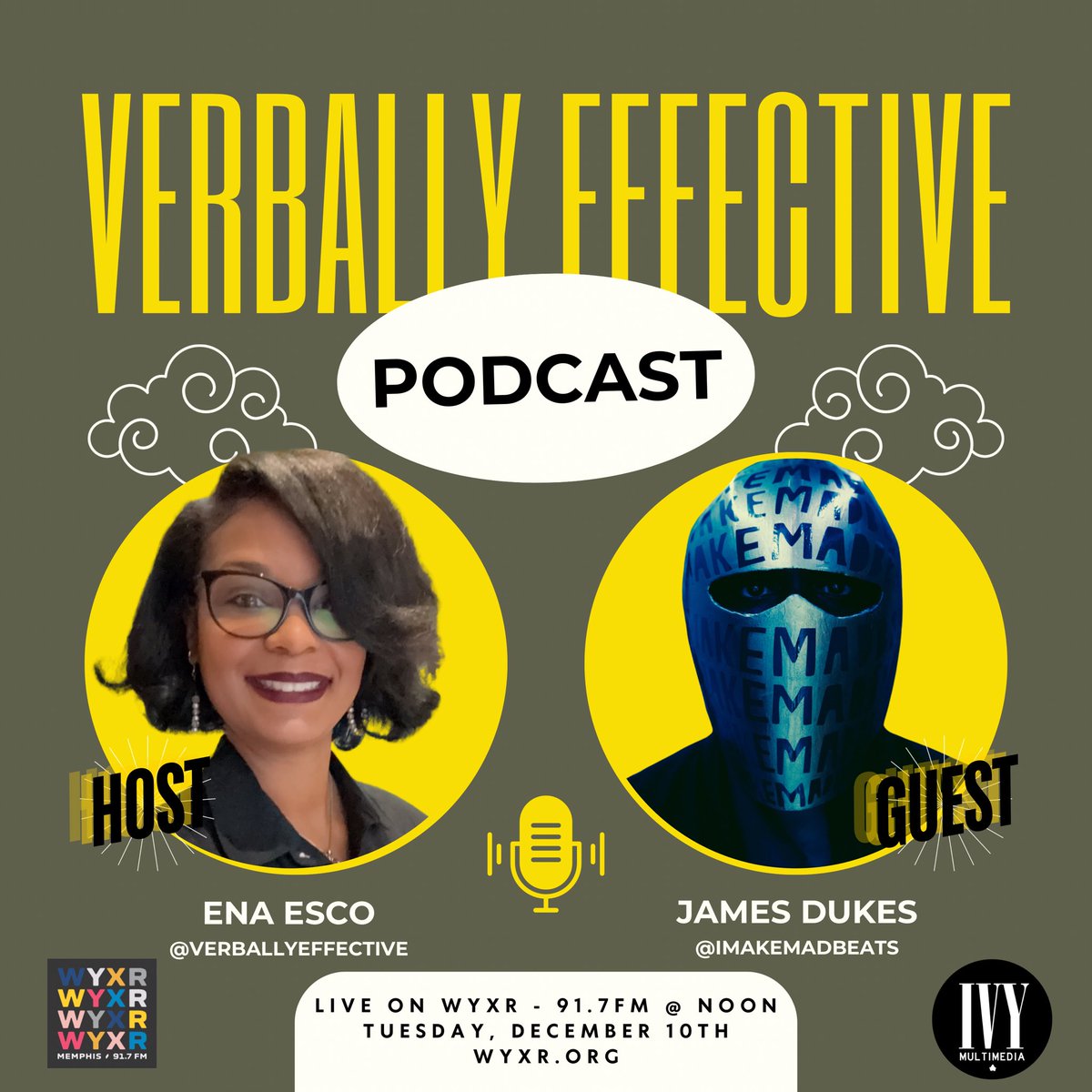 Join me live tomorrow, Tuesday, December 10th, at noon on <a href="/WYXR_Memphis/">WYXR 91.7 FM — Raised By Sound</a> for an exclusive podcast interview with the incredible super producer James Dukes, aka <a href="/IMAKEMADBEATS/">IMAKEMADBEATS</a>!