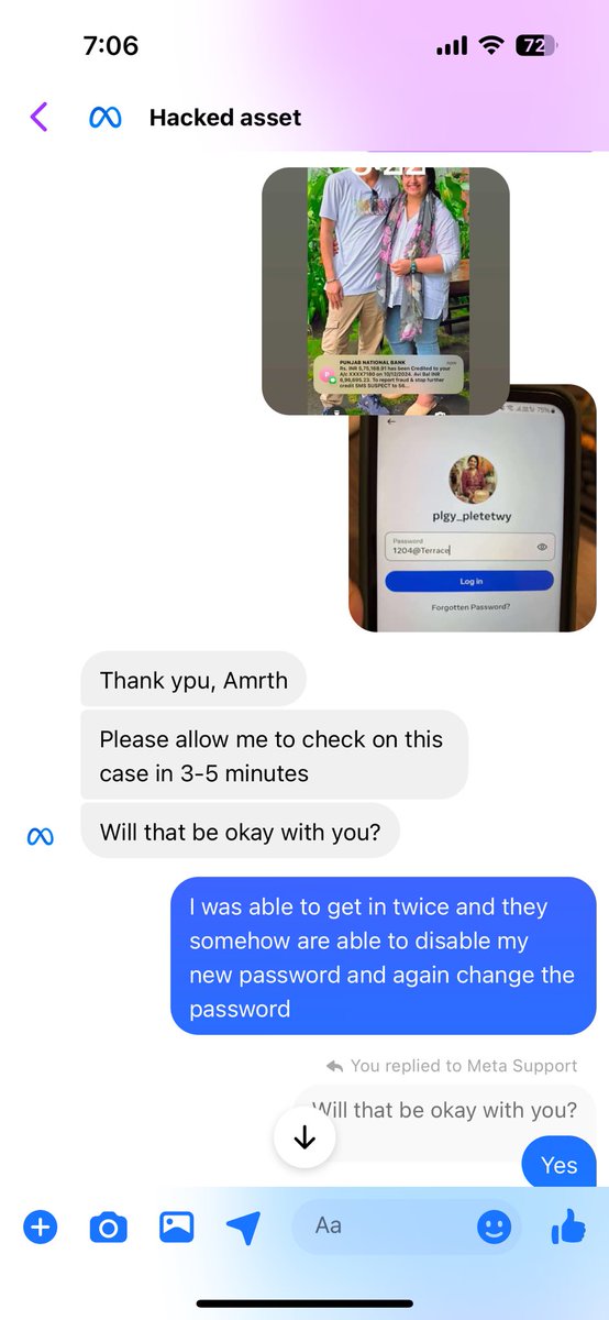 AmrthTash's tweet photo. @Meta  Our Insta account is hacked, the hacker, all of your account recovery modes are useless. The hacker created a meta verified account and is able to reclaim the account within minutes, if we get past one of your recovery methods. BEST PART IS YOUR SUPPORT CAN'T HELP US. https://t.co/2hkDKxPMKk