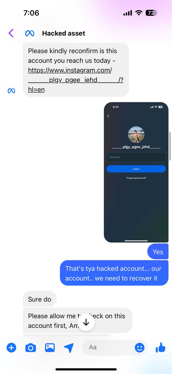 AmrthTash's tweet photo. @Meta  Our Insta account is hacked, the hacker, all of your account recovery modes are useless. The hacker created a meta verified account and is able to reclaim the account within minutes, if we get past one of your recovery methods. BEST PART IS YOUR SUPPORT CAN'T HELP US. https://t.co/2hkDKxPMKk