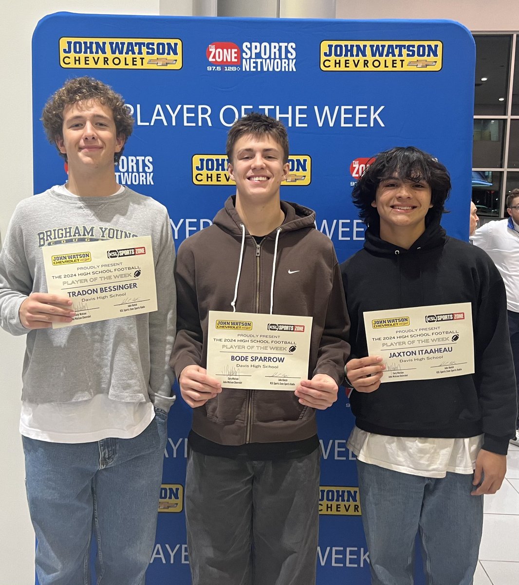 Players of the week at the annual John Watson Chevrolet Football Banquet!