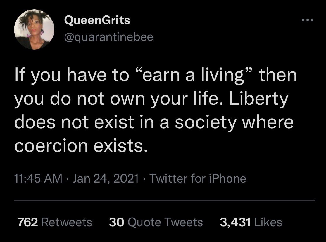 onlyjamez's tweet photo. @BotAccount64673 @JOHNNYR0ASTBEEF @1NonlyAML @Pinko69420 Capitalism naturally flows into monopolies/oligopolies. 
Free markets, by definition, can only exist with Marxism-Leninism. Liberty cannot fully exist for the working classes under slavery, serfdom, or capitalism. https://t.co/QJyqkf4aXp
