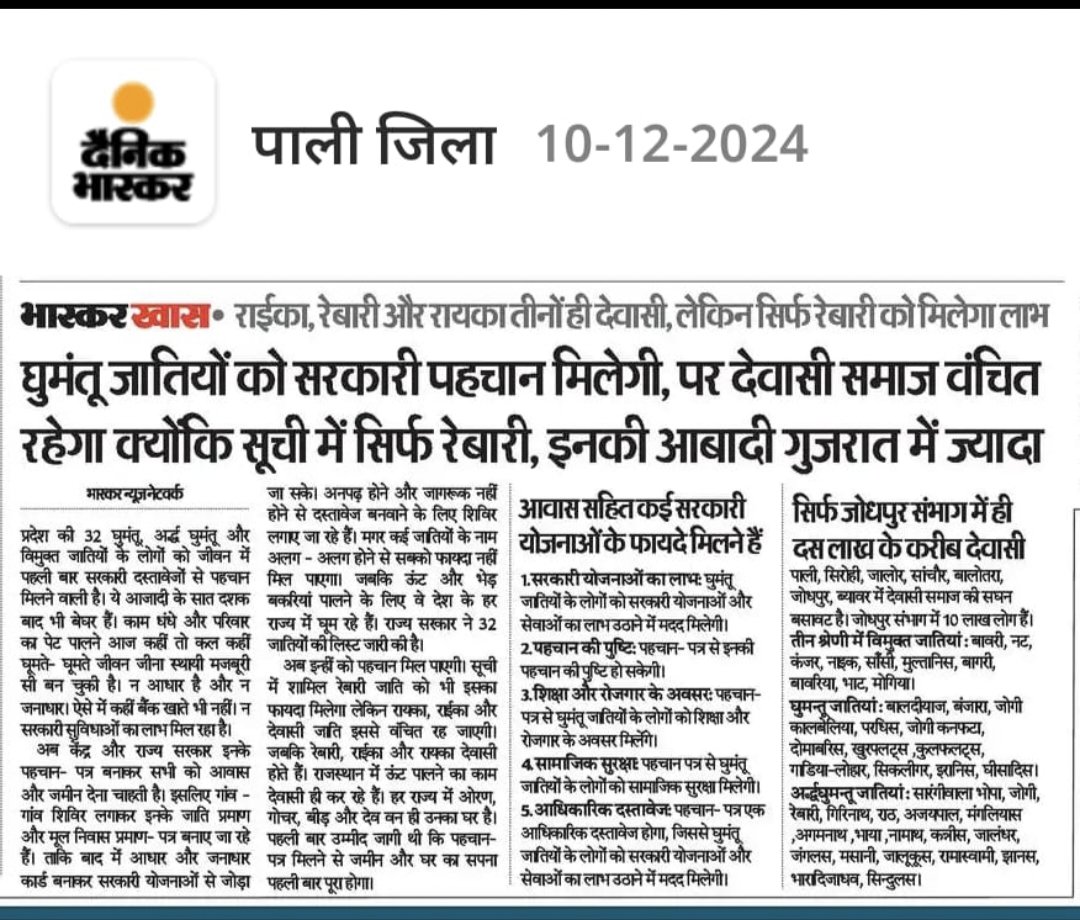 Hardik_Dewasi's tweet photo. राजस्थान सरकार से निवेदन है कि देवासी समाज की इस समस्या का अविलंब समाधान करें। सरकार के छोटे से लेकर बड़े अधिकारी  तक सब जानते हैं की देवासी रायका रबारी एक ही होते हैं फिर भी यह त्रुटि क्यों....?
@RajCMO @BhajanlalBjp @otaramjidewasi @RatanDevasiINC https://t.co/Uu8wnGfH1k