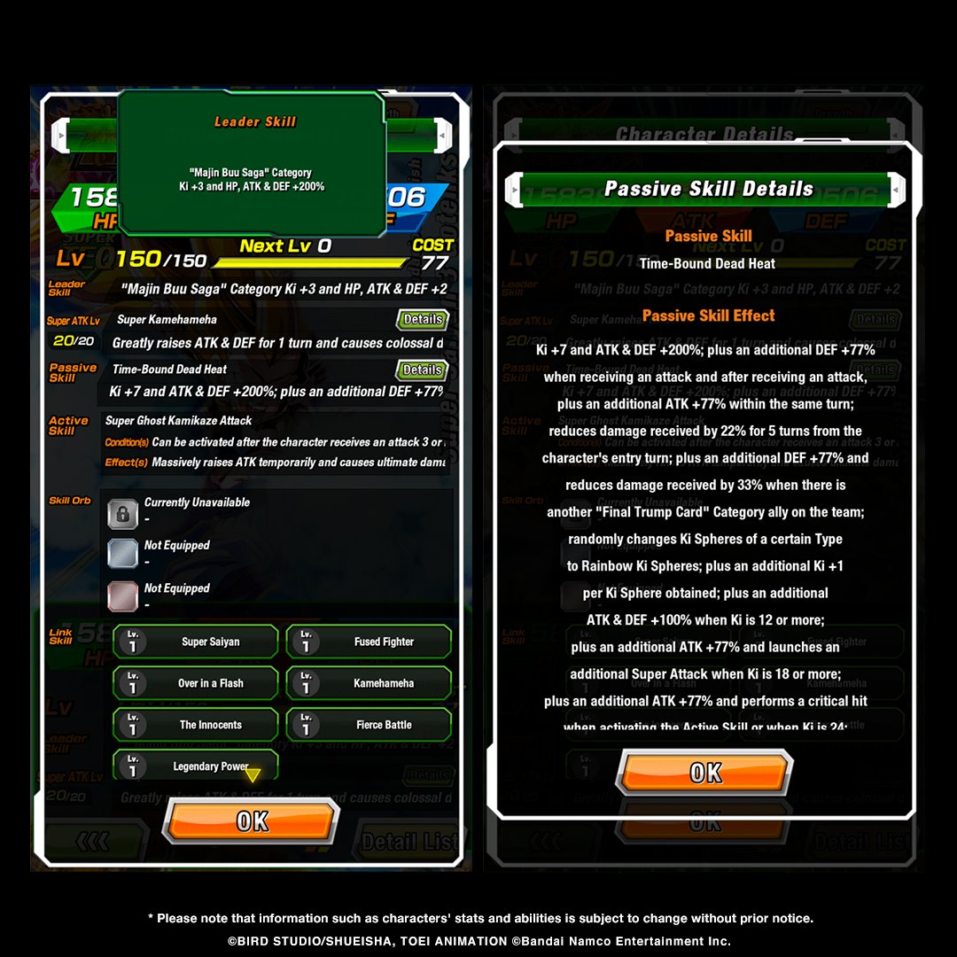 dokkan_global's tweet photo. First-hand information on LR [Audacious Finish] Super Saiyan 3 Gotenks' stats! (1/2) https://t.co/4xgE58qQUS