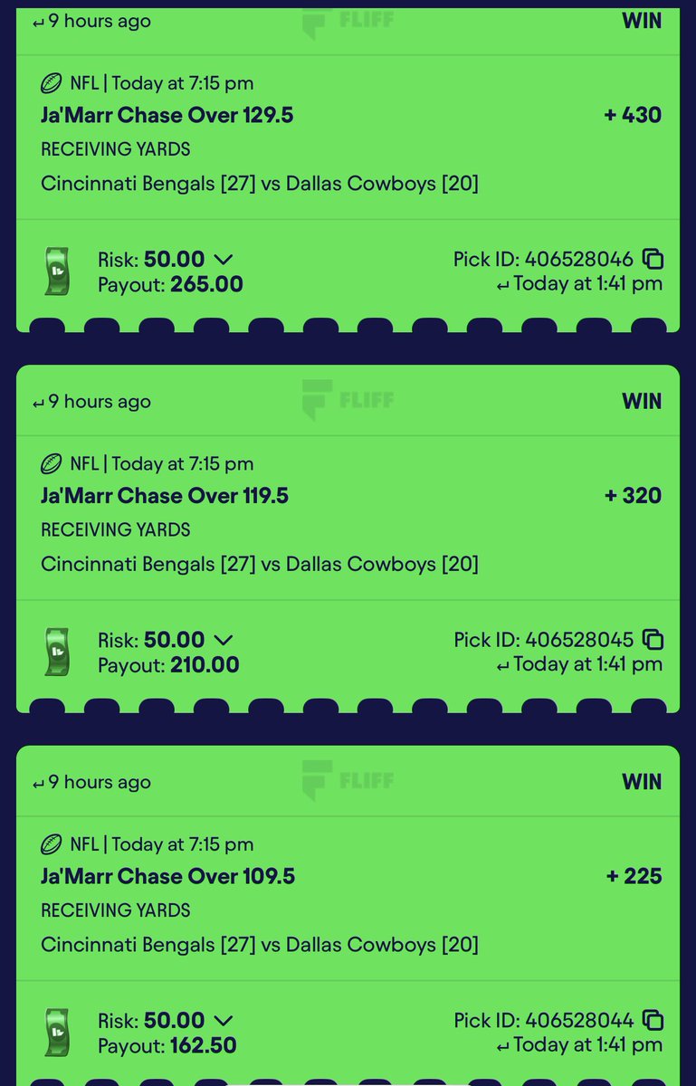 parlayxpapi's tweet photo. CHASE RESPECTS COIN โ
CASH BOTH LADDERS ๐ค
https://t.co/BpcvuM39S5
#GamblingX #NFL #PlayerProps #ParlayxPapi #BaneSquad https://t.co/vMM91odKCP