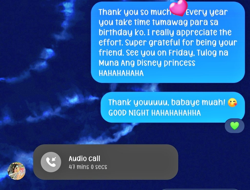 lostherway95's tweet photo. This one friend who always calls at 11:30pm before my birthday ends. 🫶🏻💜 Thank youuuuu ☺️ https://t.co/AlJEyvE8L6