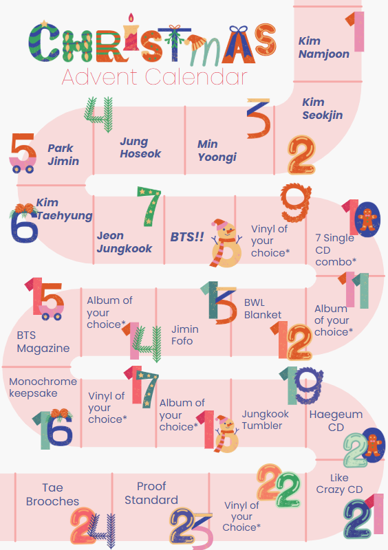permylastemail7's tweet photo. BTS Advent Calendar Rehoming - Day 1

🎶: Happy, D-Day, TMBMIL pt 1, and White Christmas
✍️: https://t.co/zN119OmzNy
🎁: Vinyl of Your Choice (See Form for Options)
⏰: 24 Hours. https://t.co/LJ6kG2wDlC