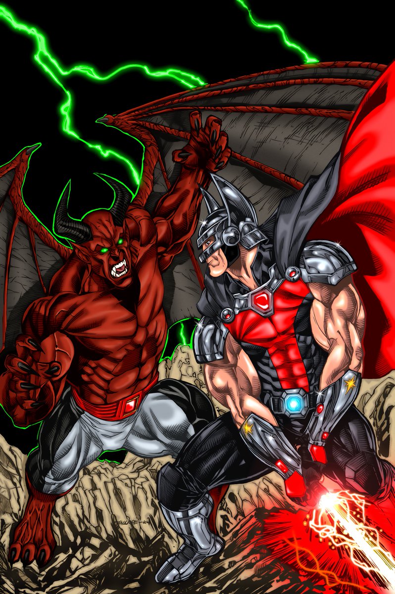 1987olds442's tweet photo. I recently commissioned @kevhulk73 to do a drawing of two of my original characters fighting. I took a stab at coloring this awesome artwork.

#warriorsoflore #thewarriorsoflore #lore #collectorexpress #comicart #originalart #originalcharacter #originalartwork #comicbooks https://t.co/TVhSe6VYM8