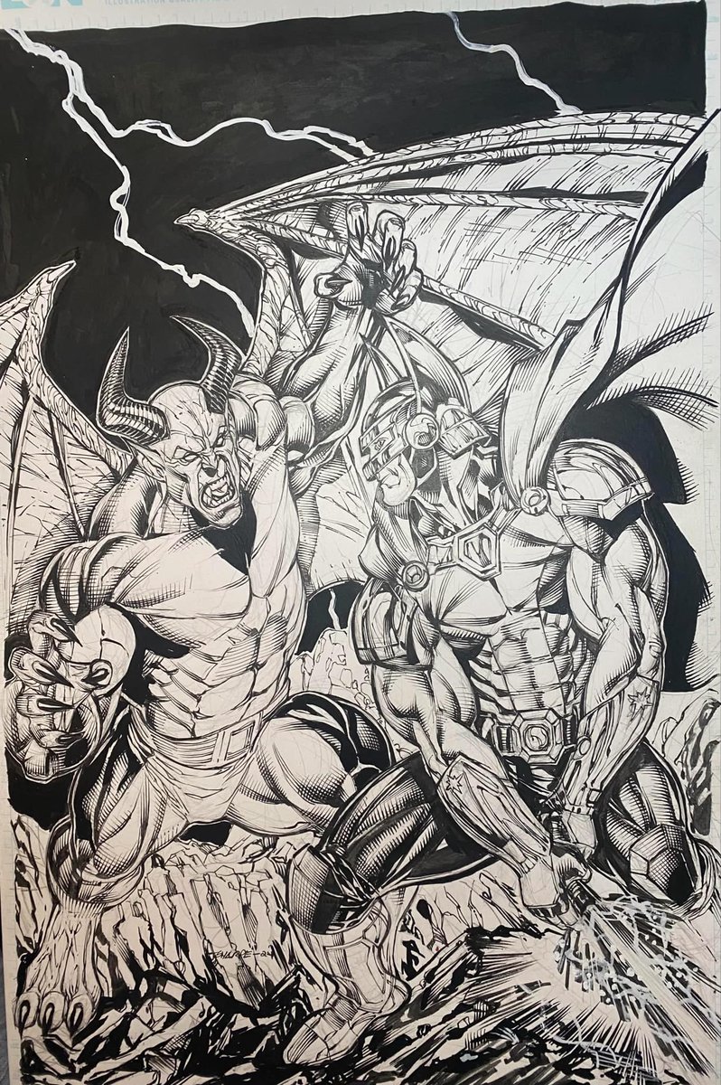 1987olds442's tweet photo. I recently commissioned @kevhulk73 to do a drawing of two of my original characters fighting. I took a stab at coloring this awesome artwork.

#warriorsoflore #thewarriorsoflore #lore #collectorexpress #comicart #originalart #originalcharacter #originalartwork #comicbooks https://t.co/TVhSe6VYM8